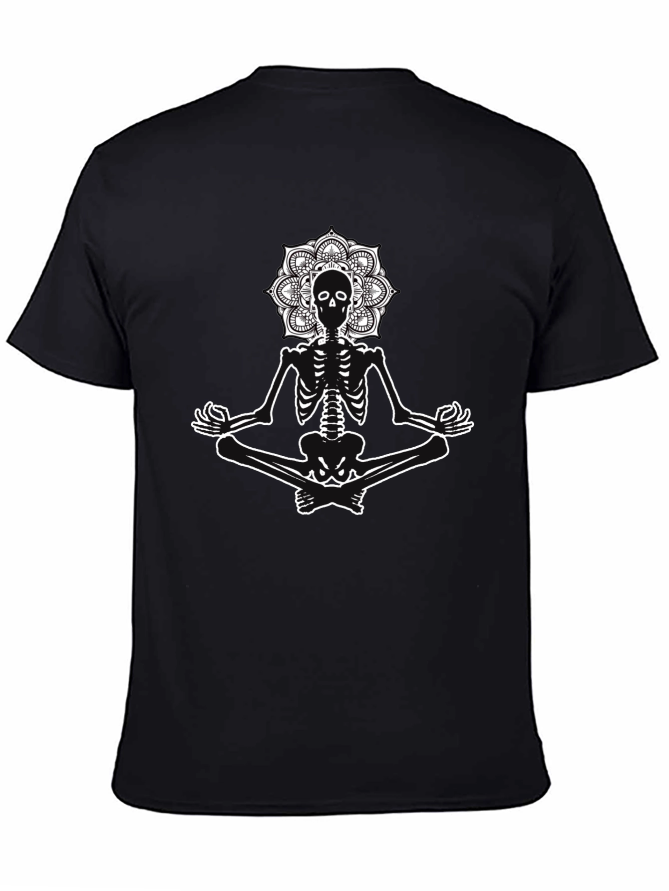 Meditating Skeleton Mandala Graphic Tee