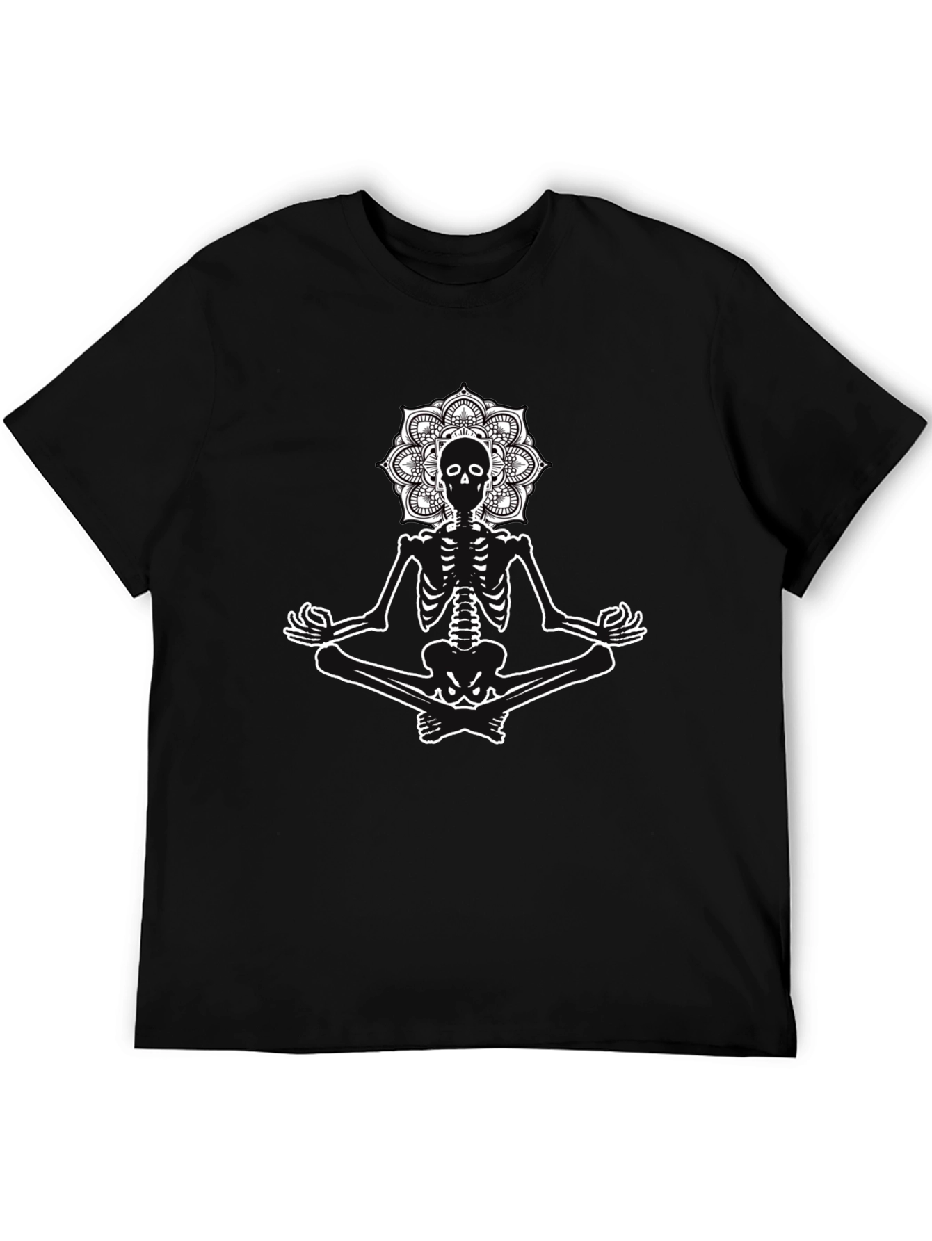 Meditating Skeleton Mandala Graphic Tee