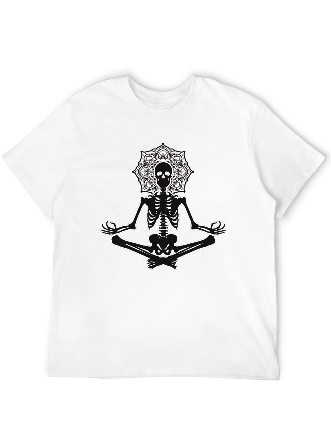 Meditating Skeleton Mandala Graphic Tee