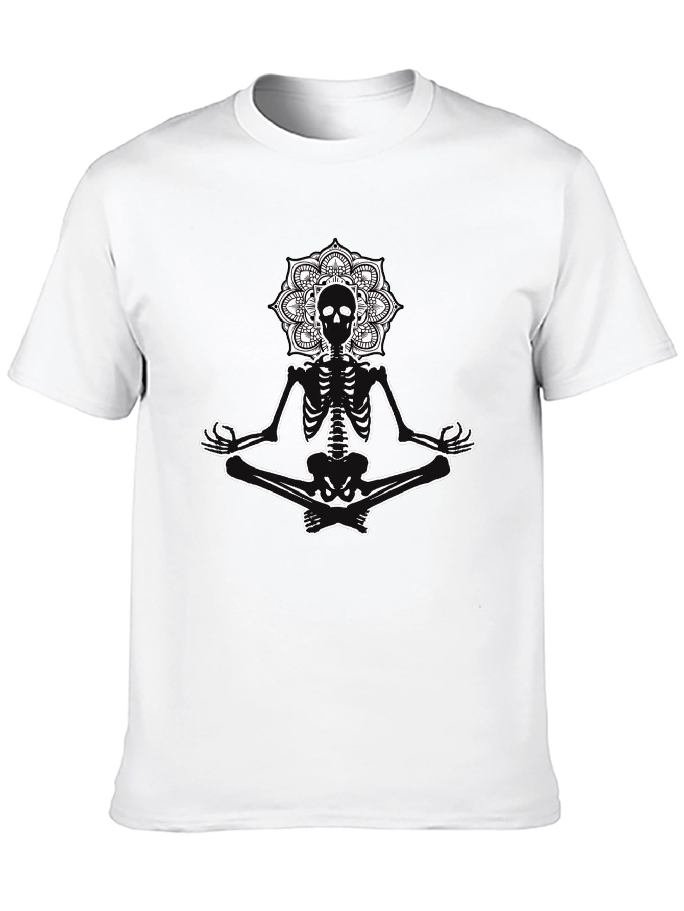 Meditating Skeleton Mandala Graphic Tee