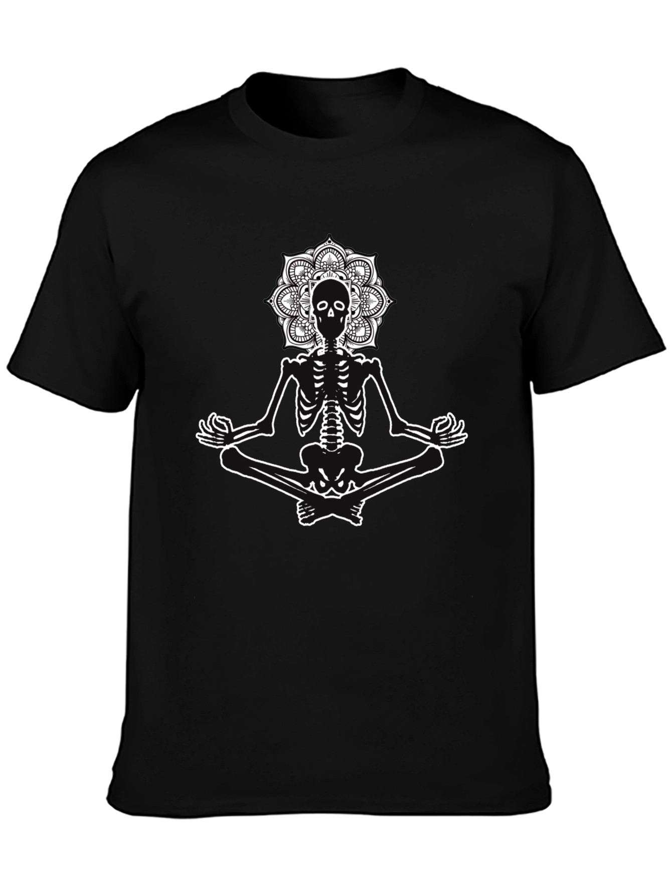 Meditating Skeleton Mandala Graphic Tee