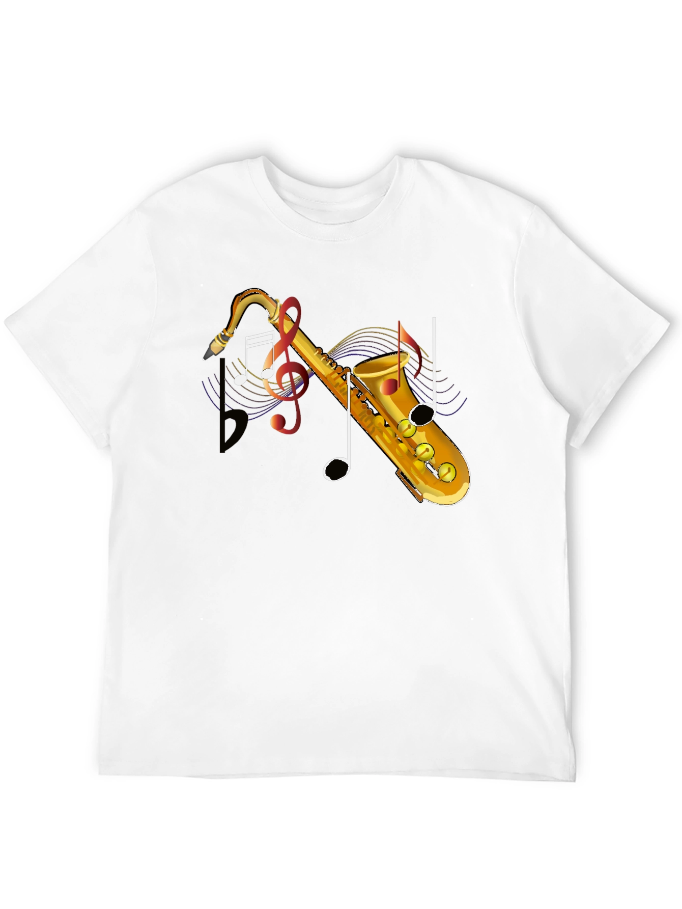 Saxophone Music Note Graphic T-Shirt