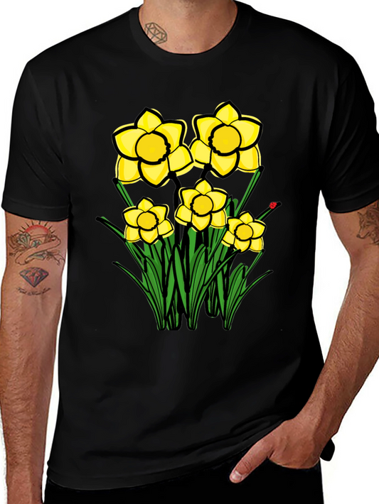 Daffodil Graphic Black T-Shirt