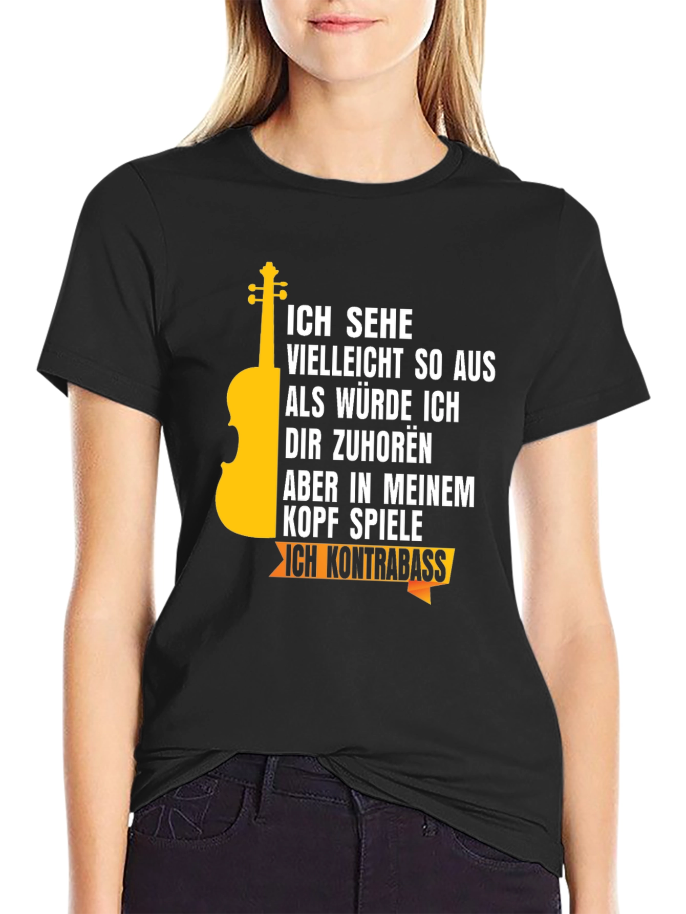 Ich Kontrabass T-Shirt Musician Tee