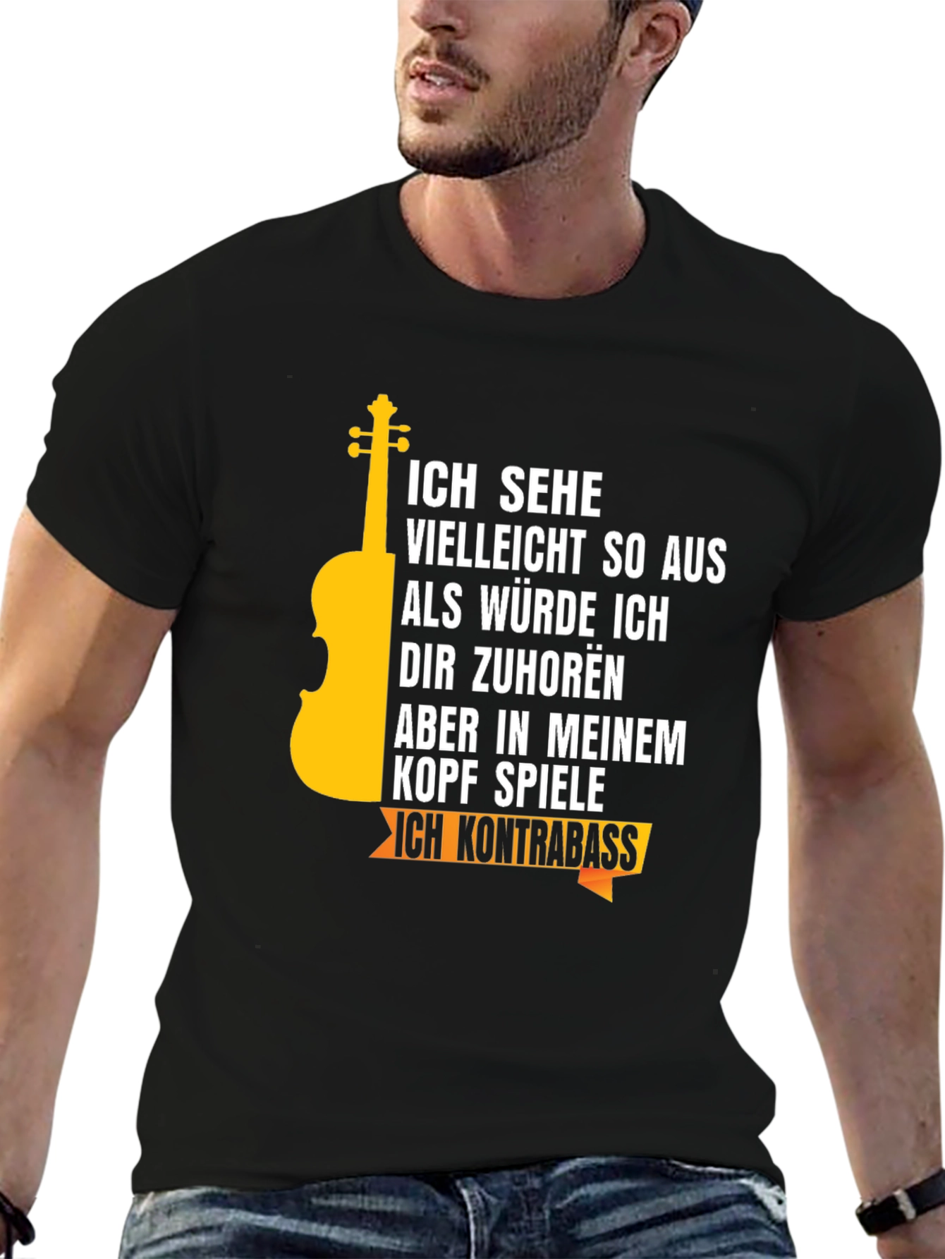 Ich Kontrabass T-Shirt Musician Tee