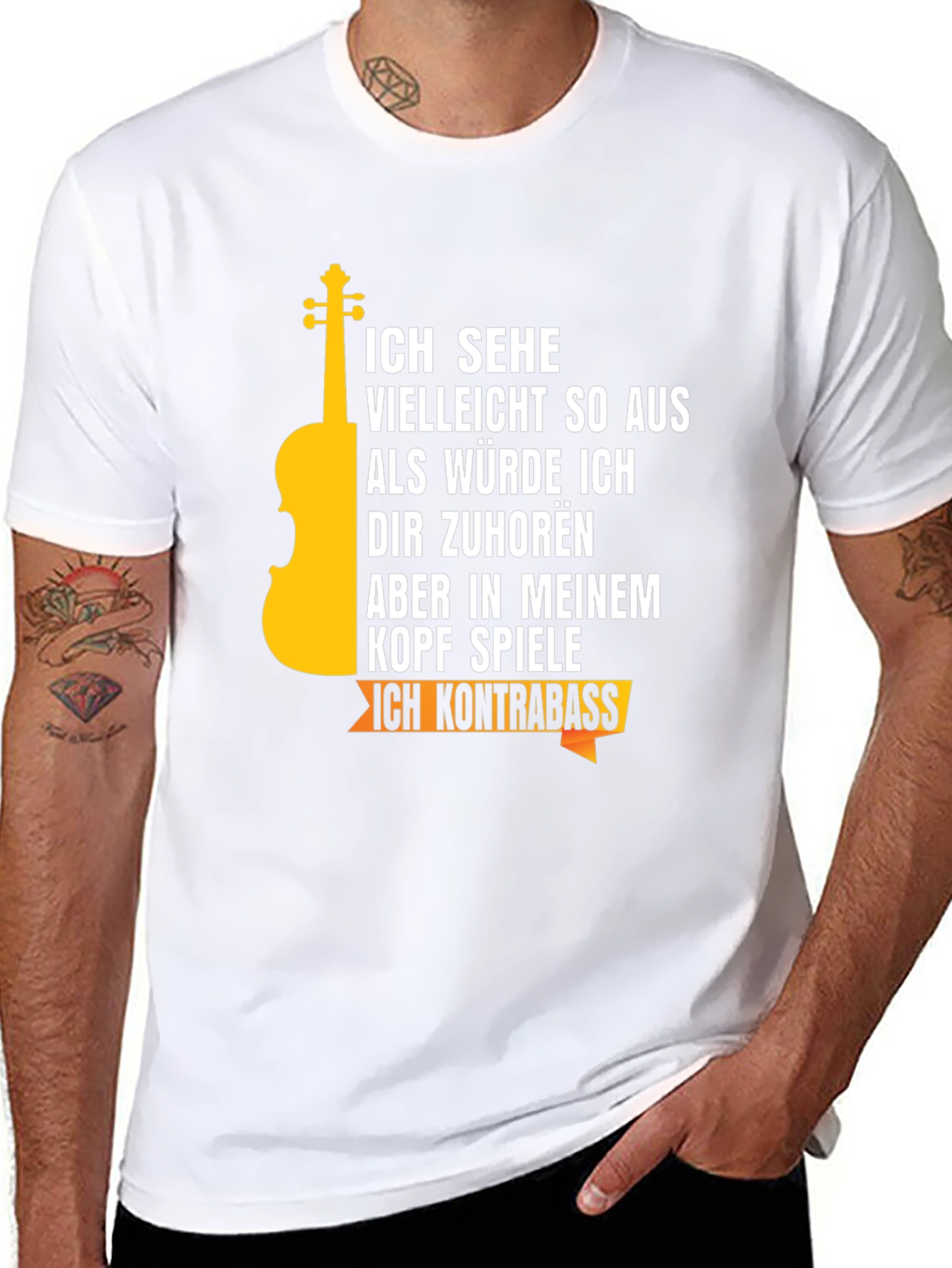 Ich Kontrabass T-Shirt Musician Tee
