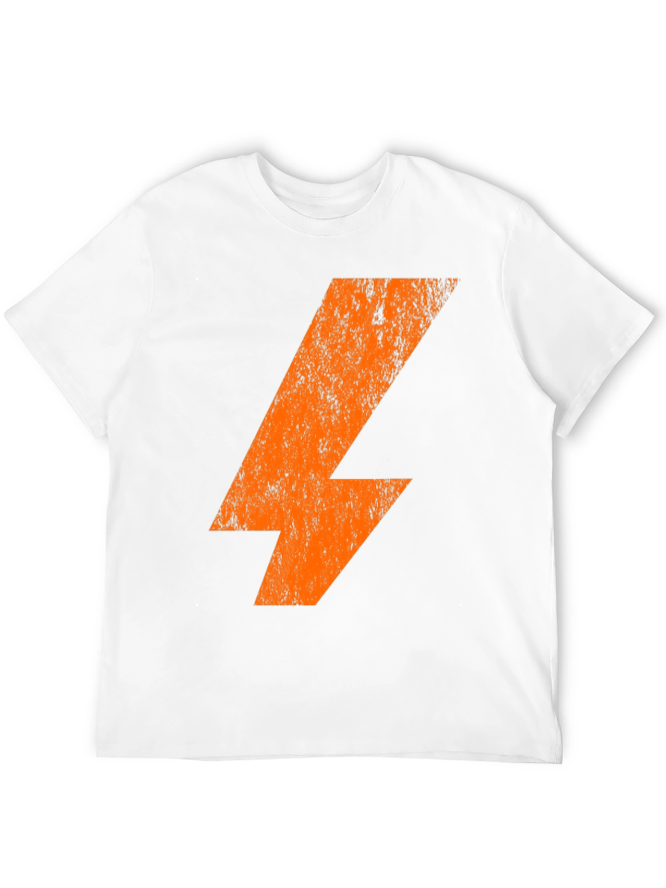 Orange Lightning Bolt Graphic Print Black T-Shirt