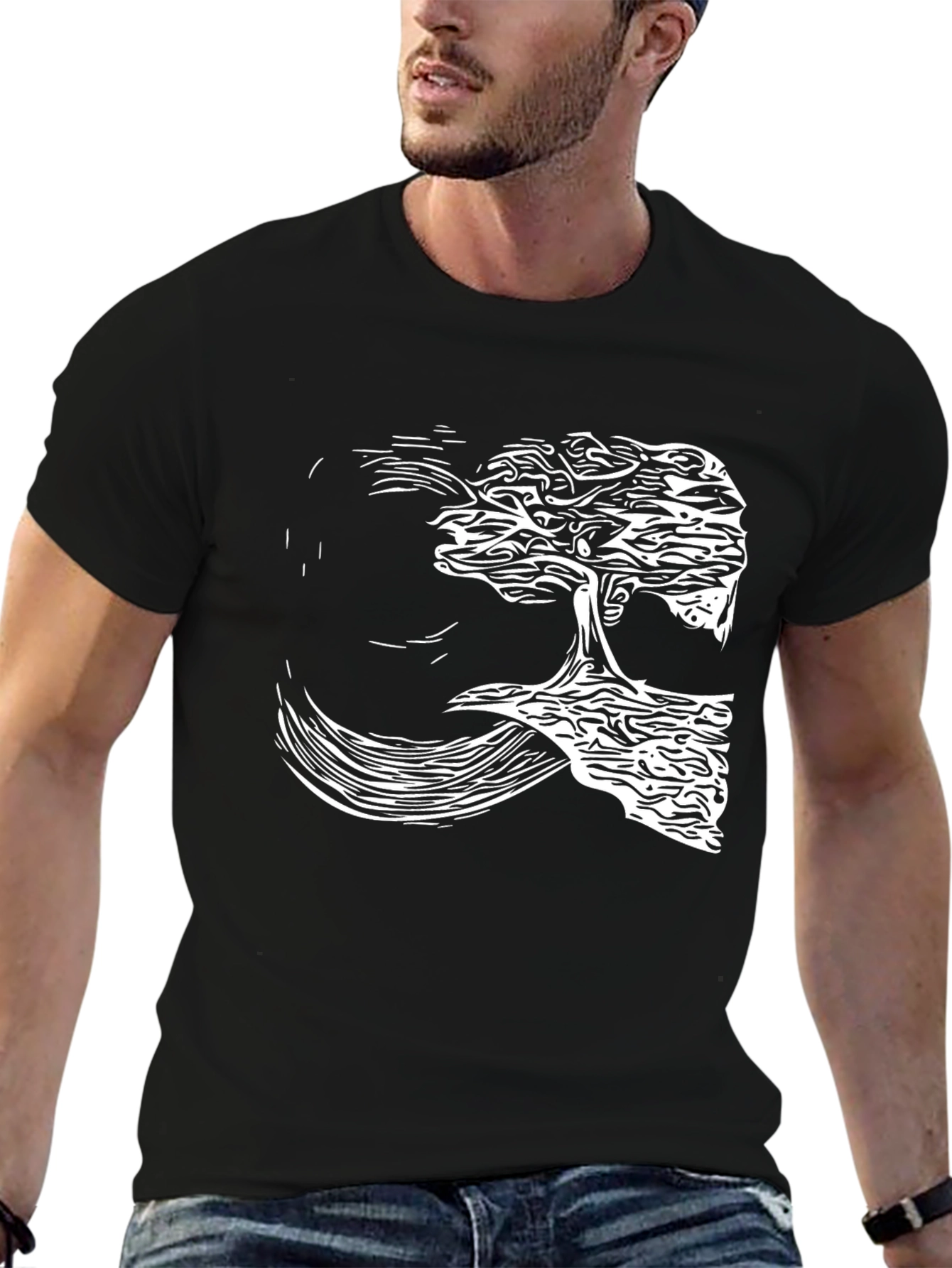 Natures Reflection Black Tee