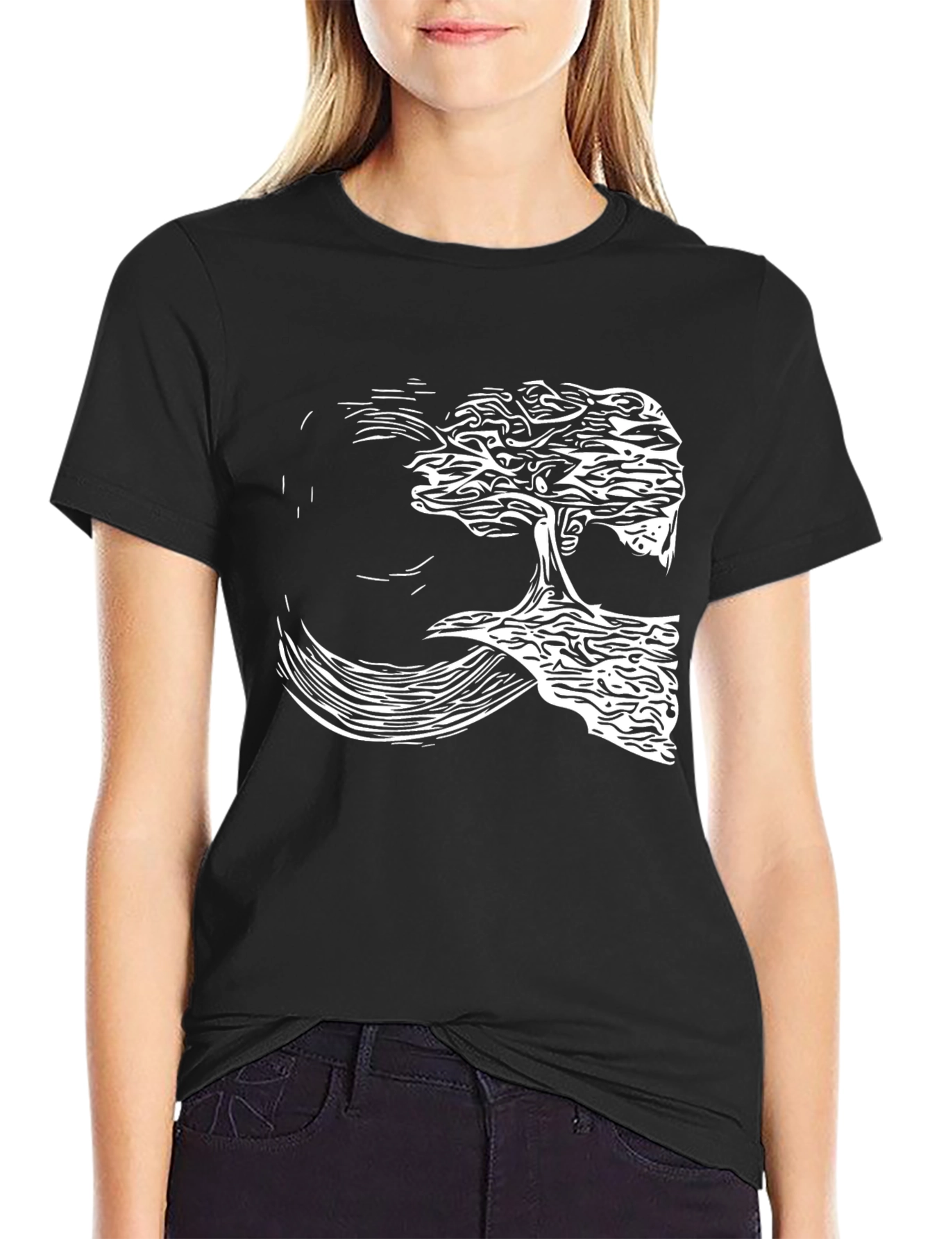 Natures Reflection Black Tee