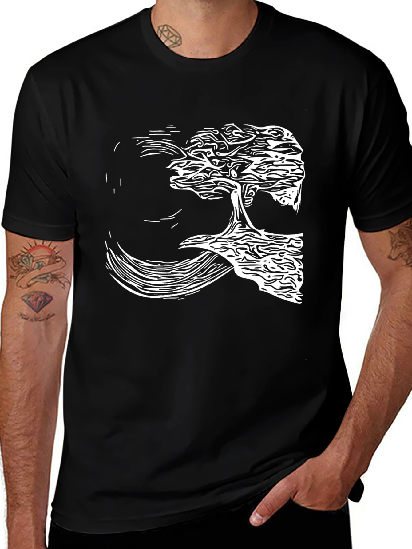 Natures Reflection Black Tee