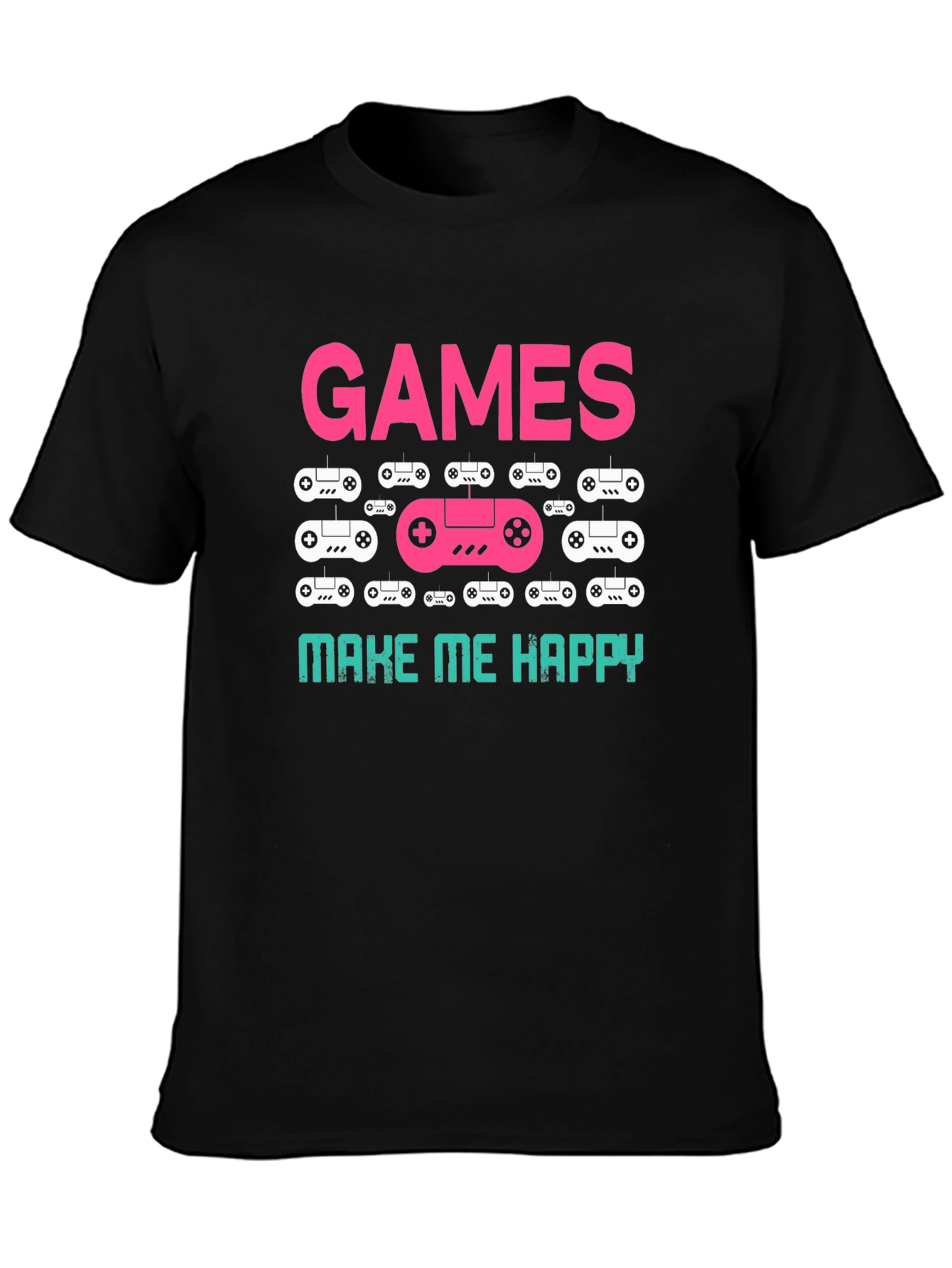 Games Make Me Happy T-Shirt Black