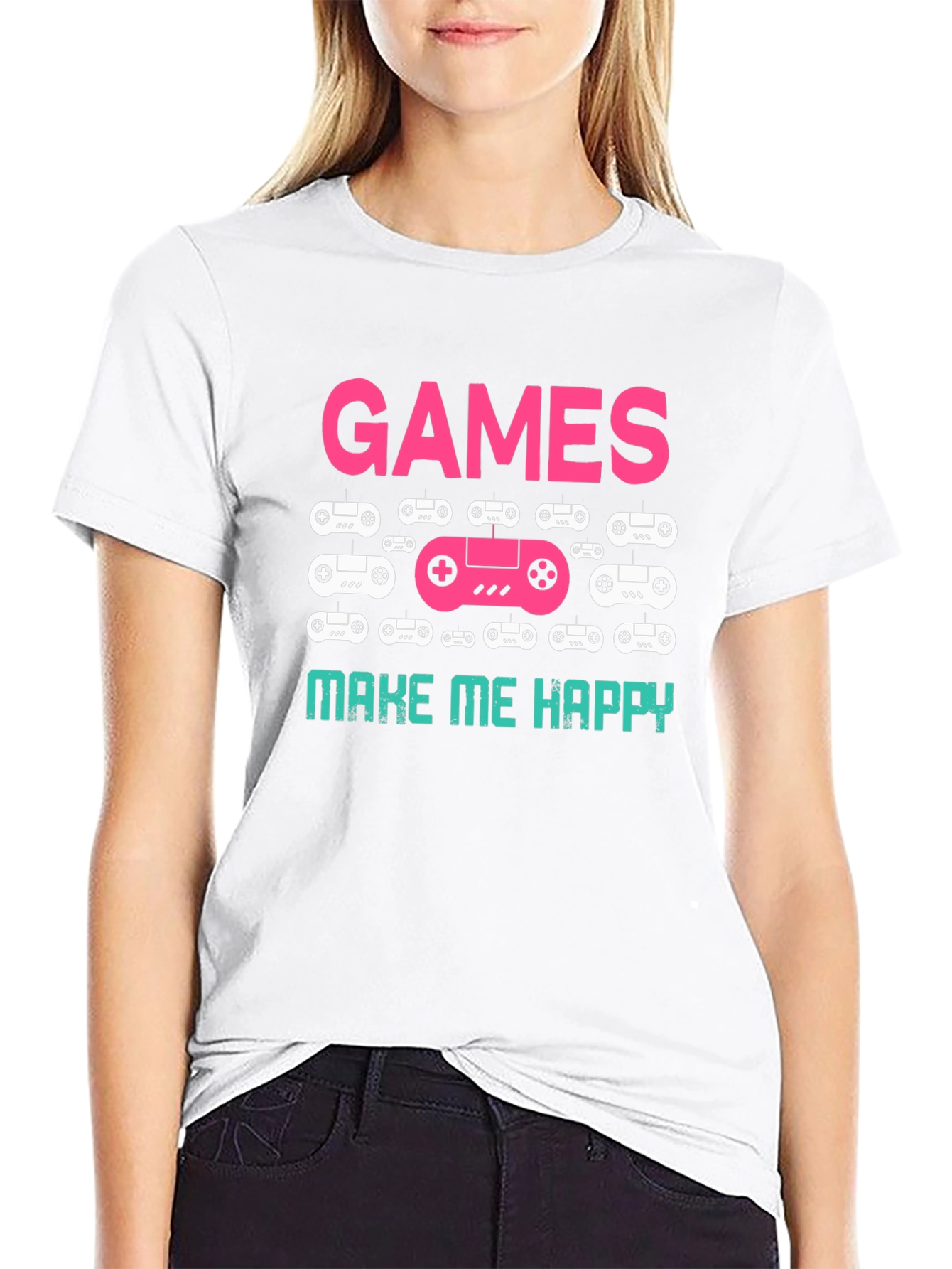 Games Make Me Happy T-Shirt Black