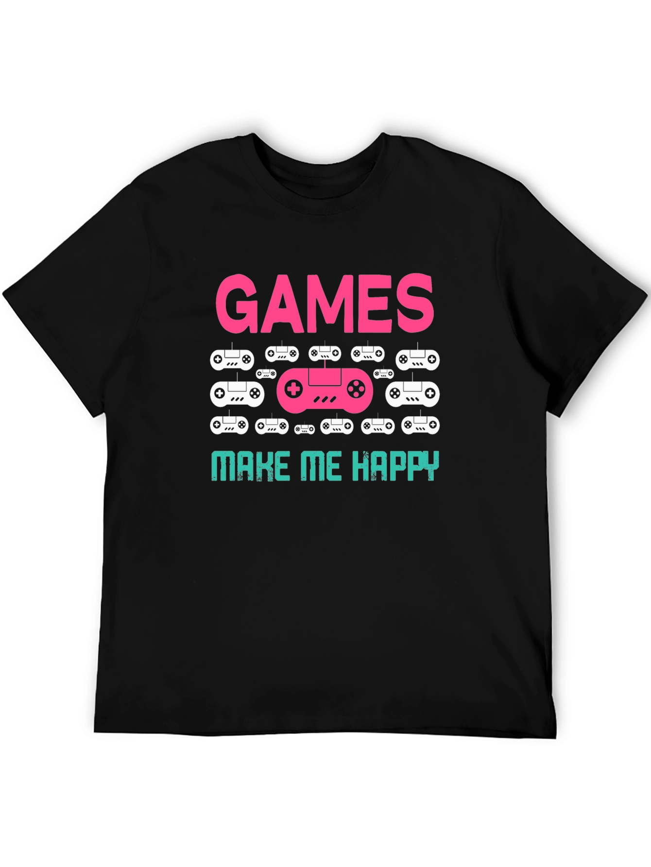 Games Make Me Happy T-Shirt Black