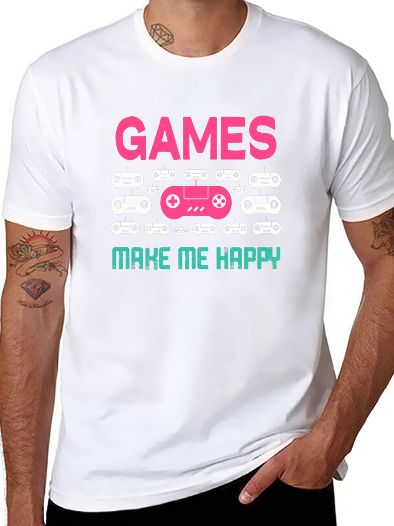 Games Make Me Happy T-Shirt Black