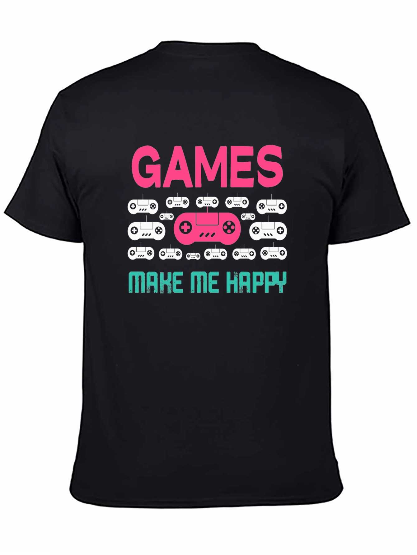 Games Make Me Happy T-Shirt Black