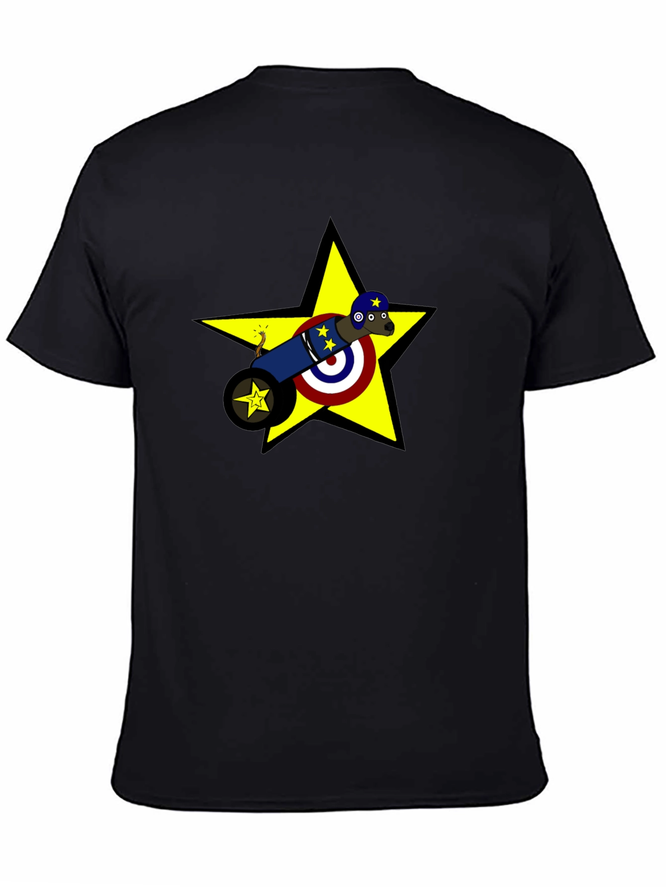 Novelty Cannon Dog Graphic T-Shirt