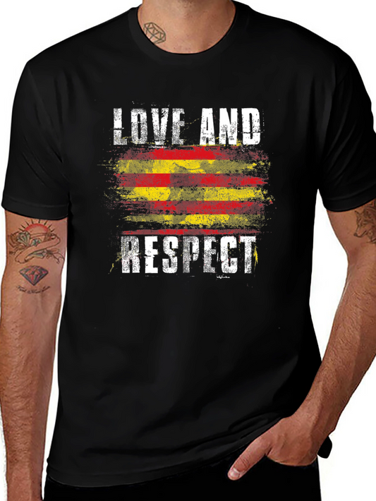 Love and Respect Graphic Tee - Catalonia Flag Style