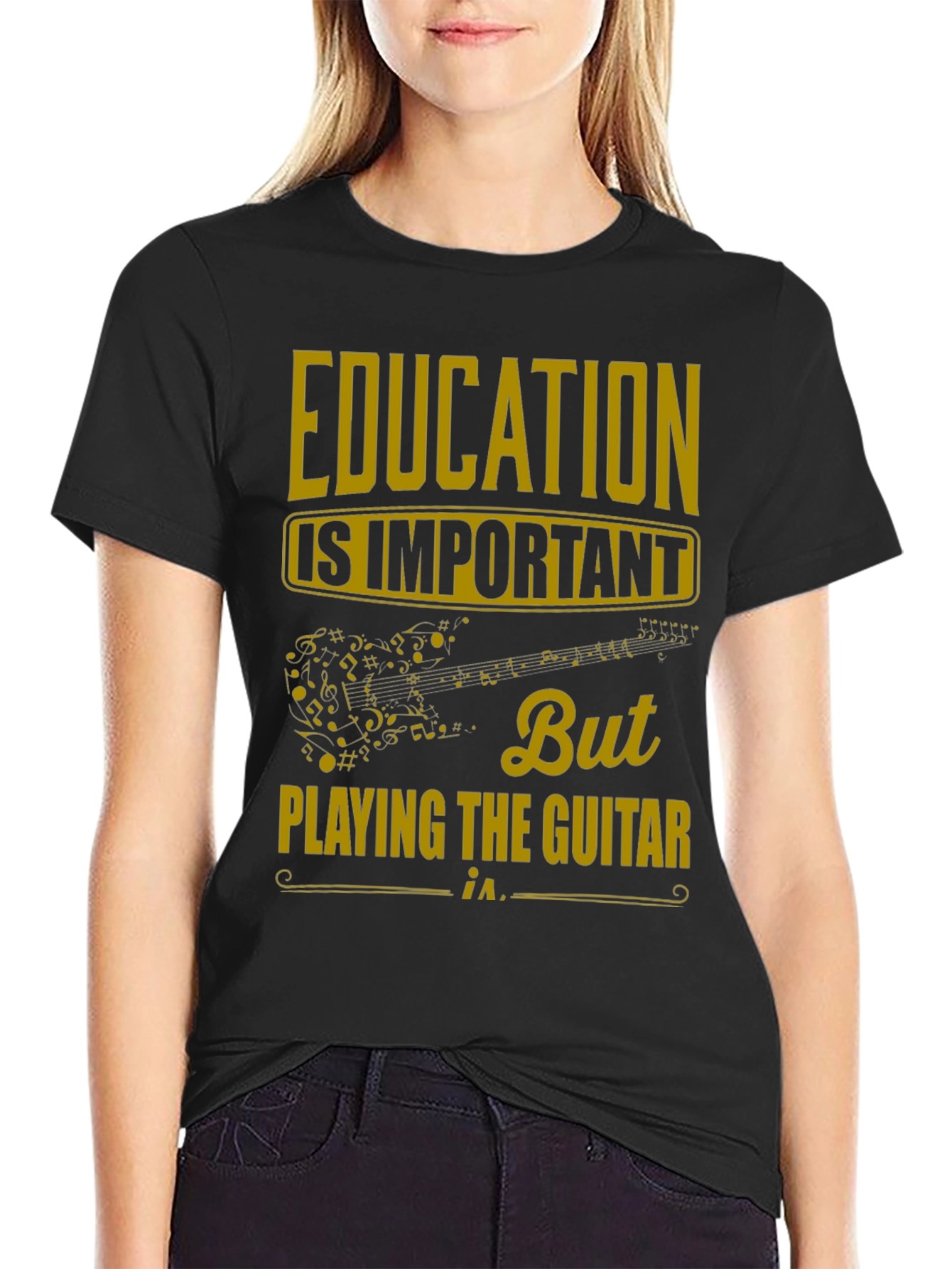 Education is Important But Guitar T-Shirt
