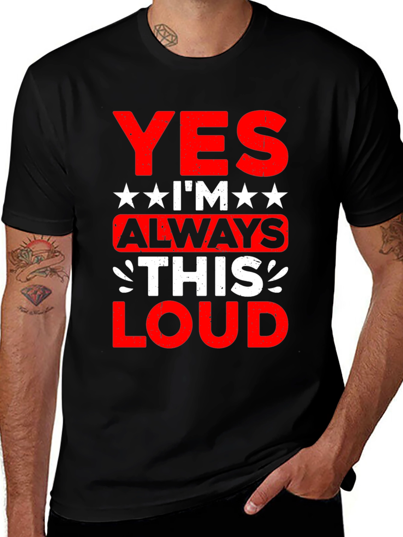 Yes Im Always This Loud Black Graphic Tee