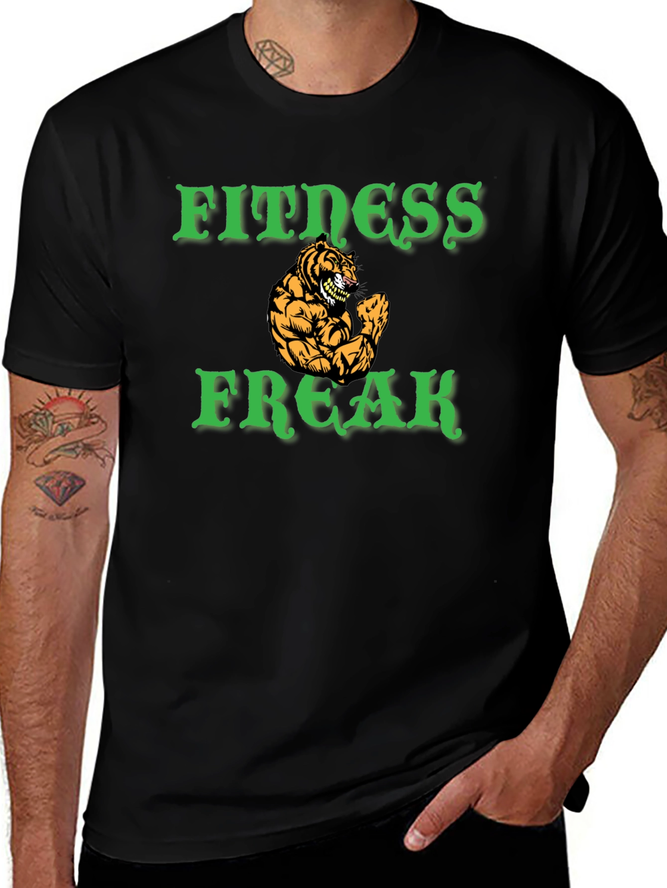 Fitness Freak Tiger Graphic Tee