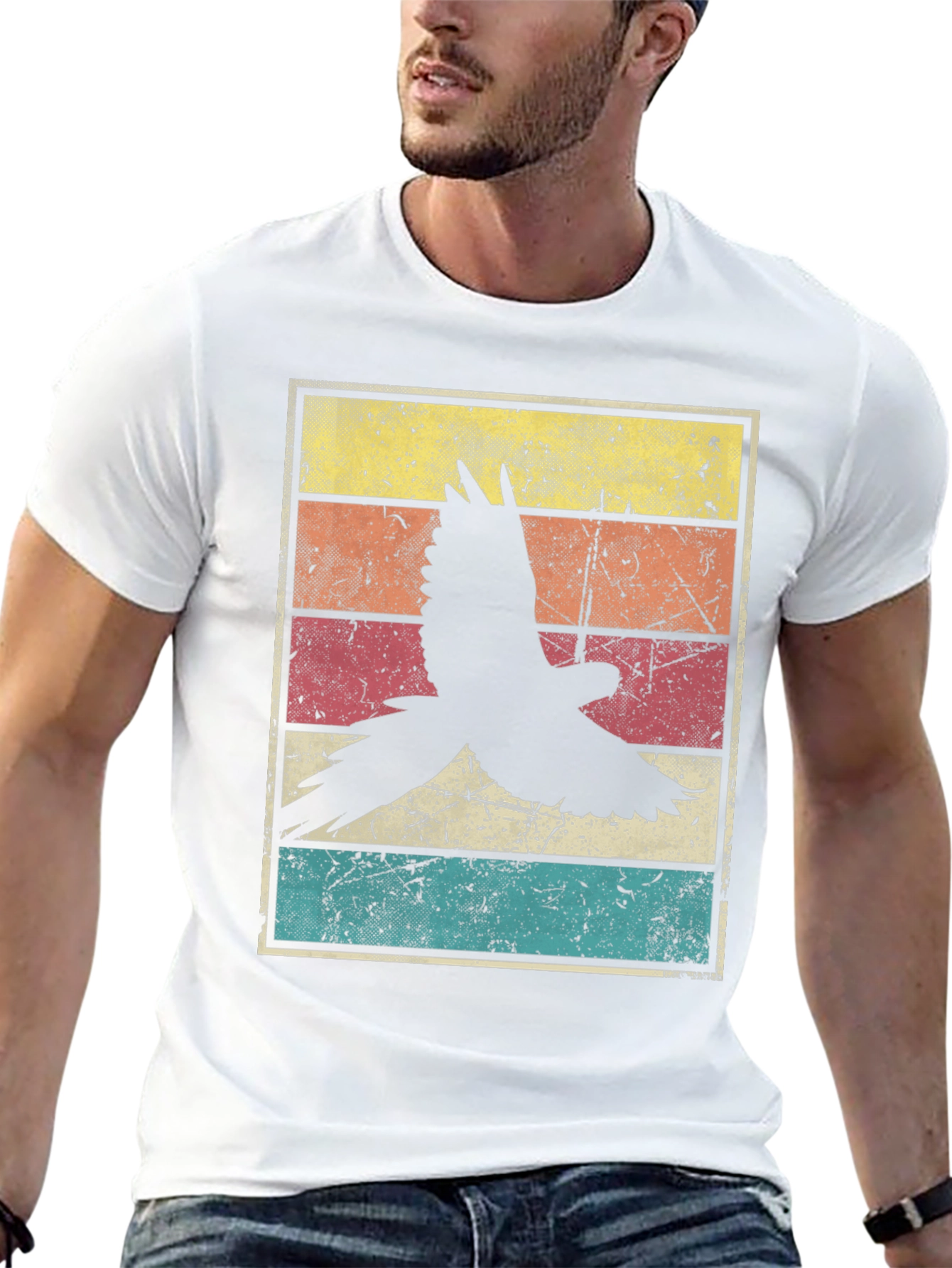Retro Bird Graphic Tee - Black Unisex T-Shirt