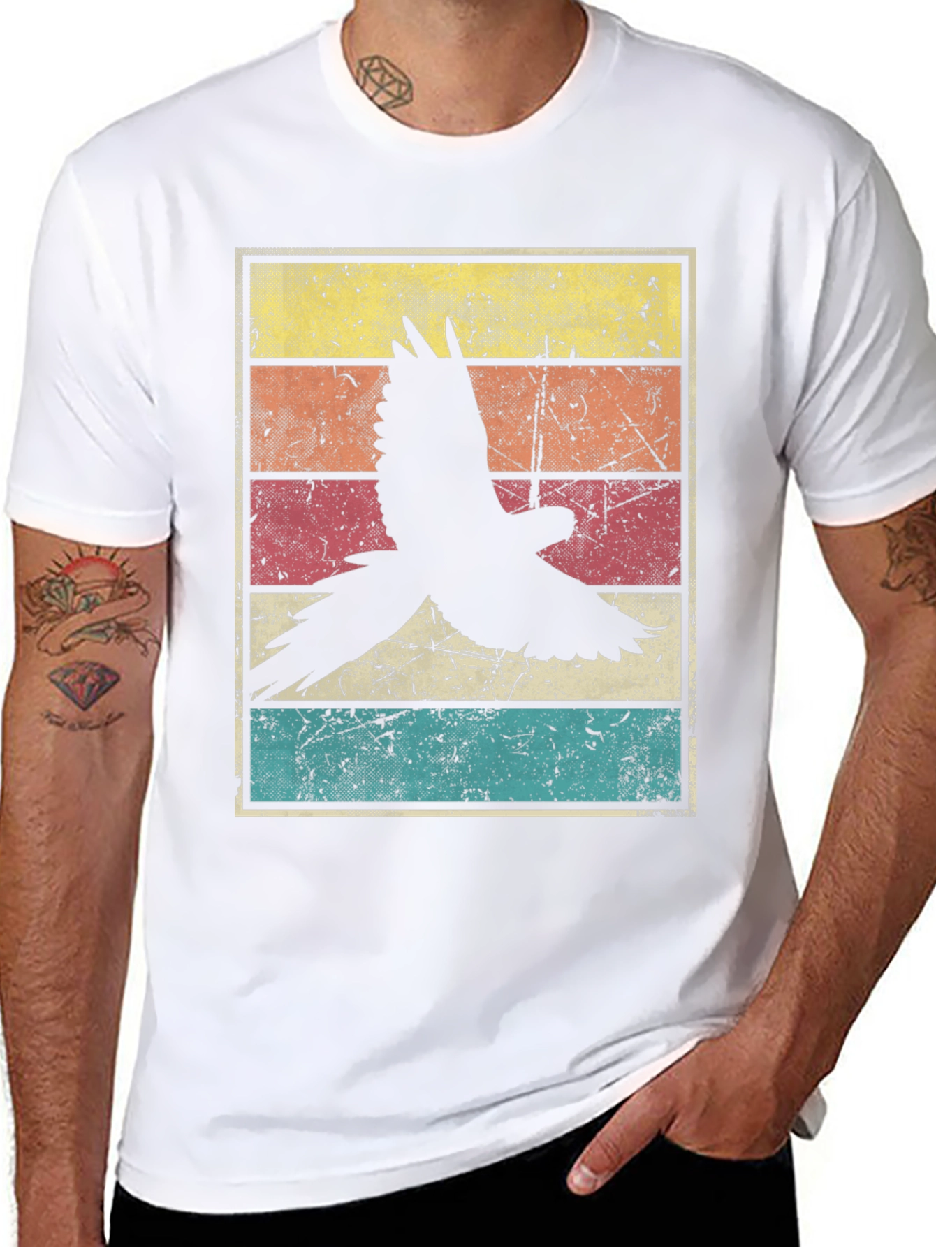 Retro Bird Graphic Tee - Black Unisex T-Shirt