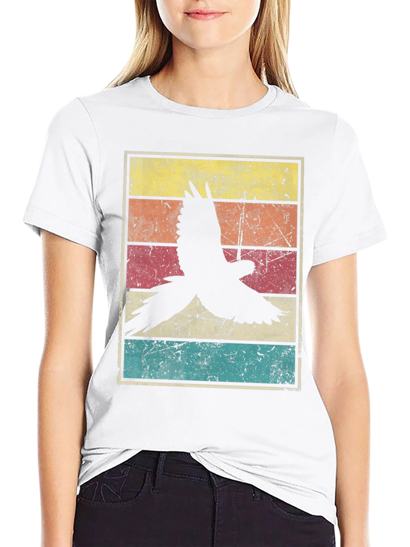 Retro Bird Graphic Tee - Black Unisex T-Shirt