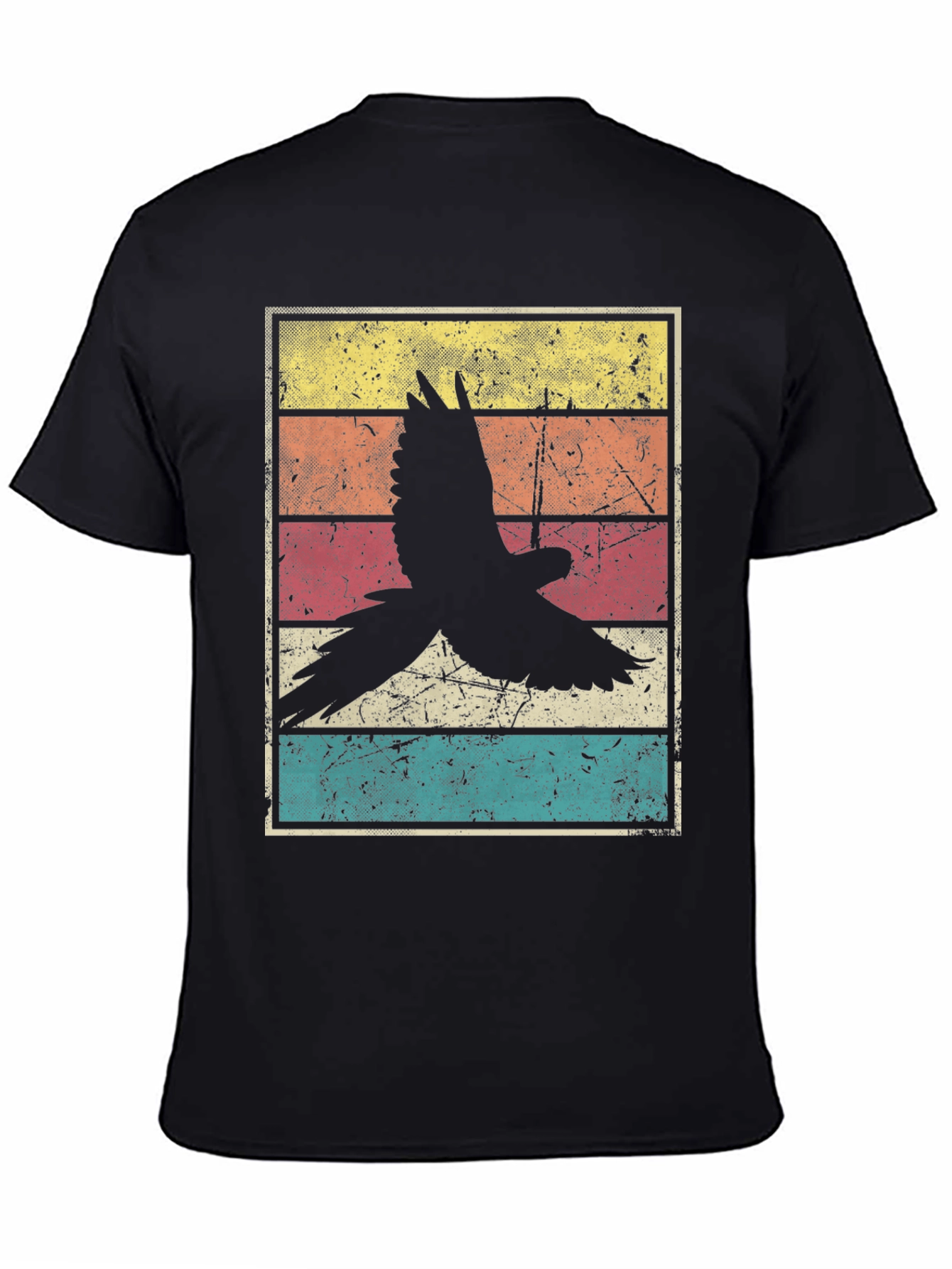 Retro Bird Graphic Tee - Black Unisex T-Shirt