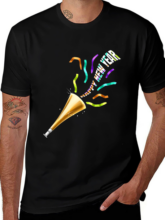 Happy New Year T-Shirt Black Holiday Tee