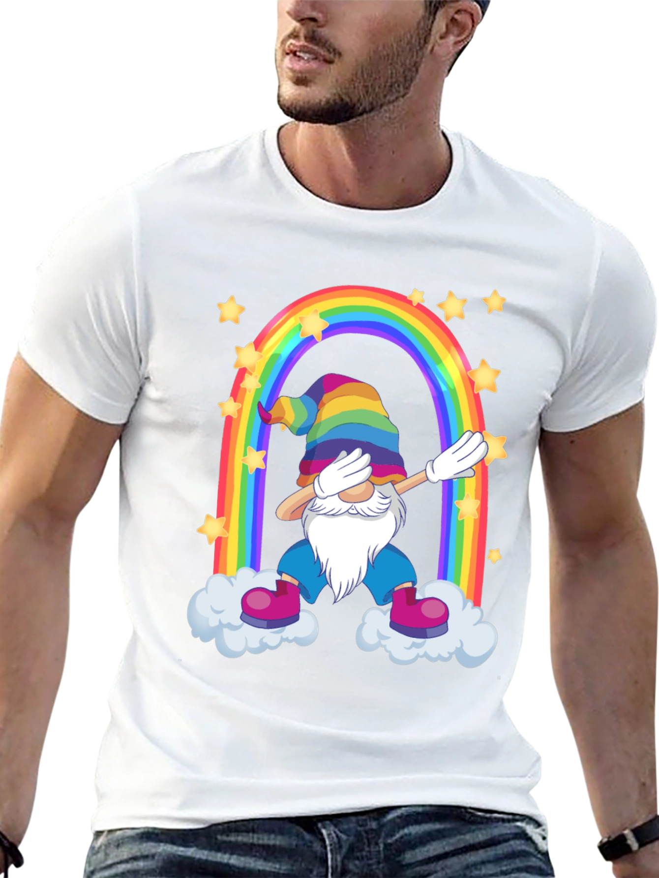 Rainbow Gnome Dab T-Shirt