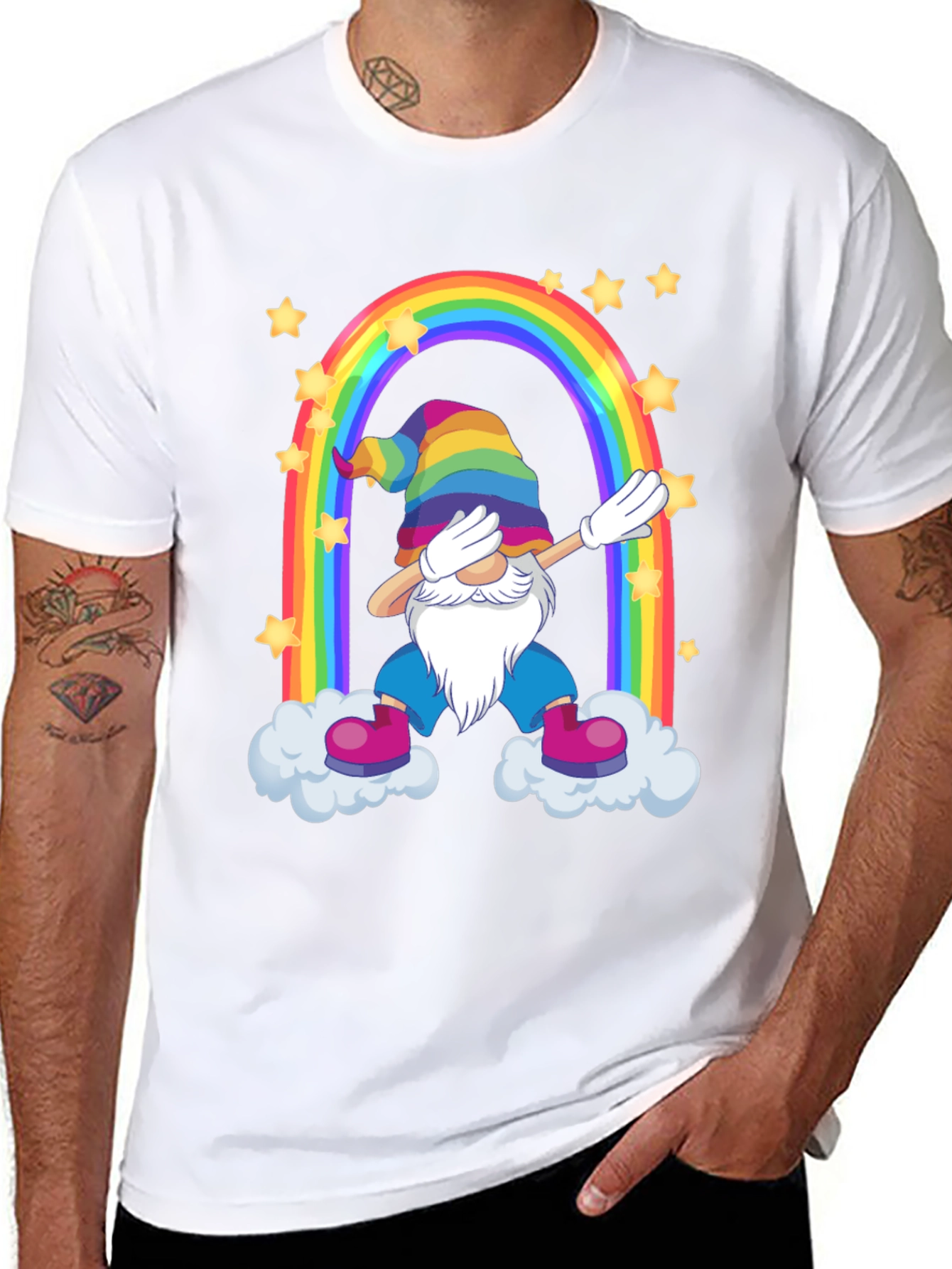 Rainbow Gnome Dab T-Shirt