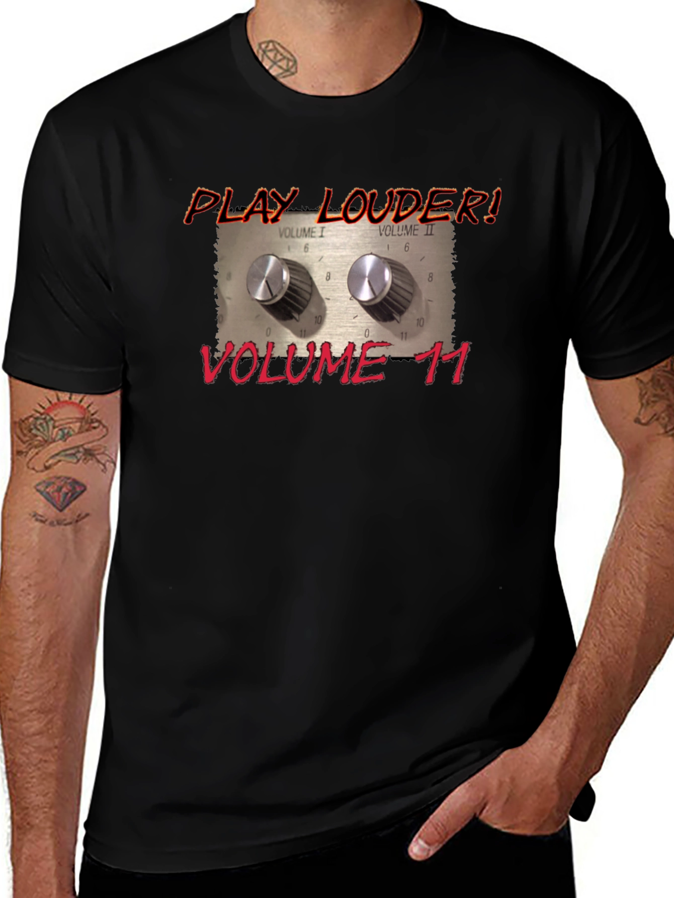 Play Louder Volume 11 T-Shirt - Black