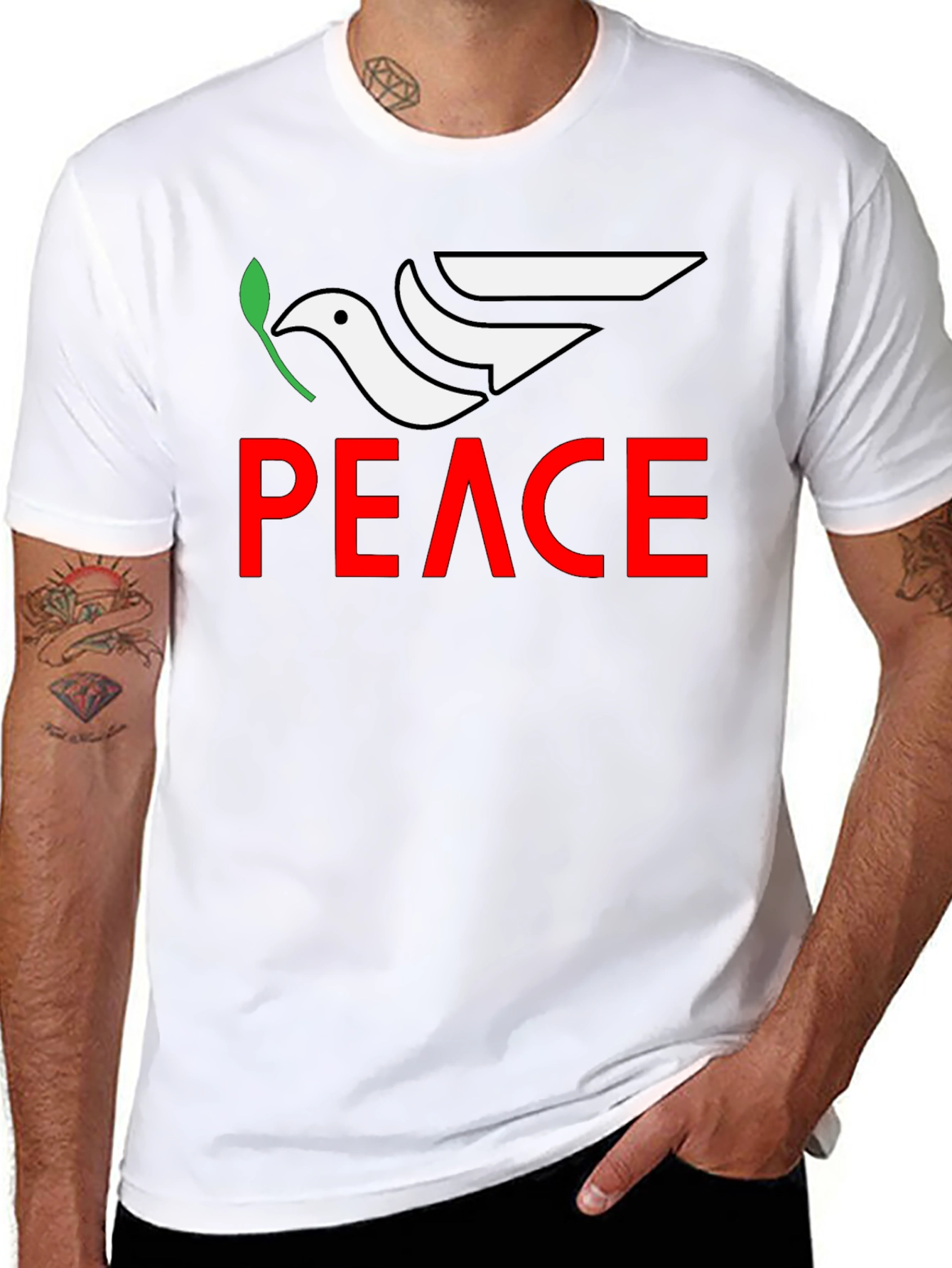 Peace Dove Graphic Tee - Black