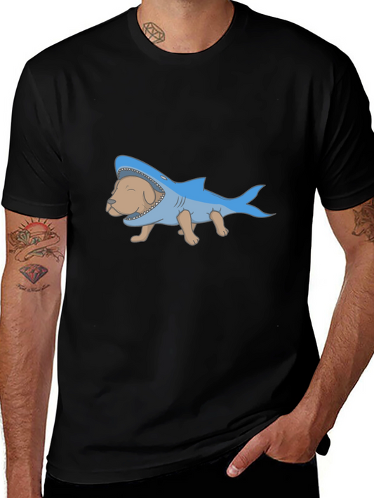 Dog Shark Costume Graphic T-Shirt - Novelty Tee