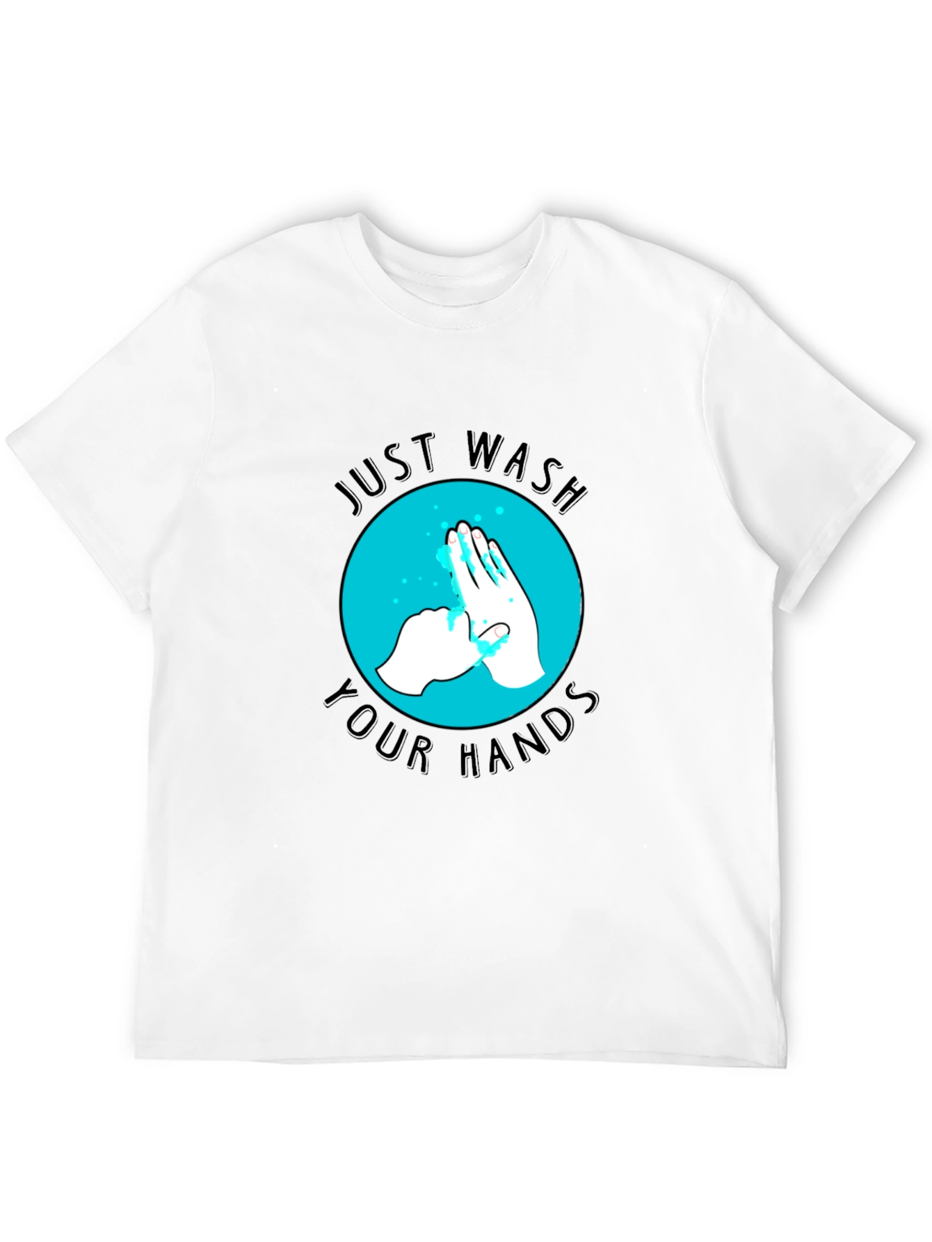 Just Wash Your Hands Graphic Tee - Black