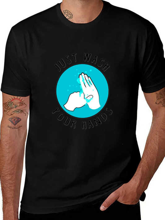Just Wash Your Hands Graphic Tee - Black