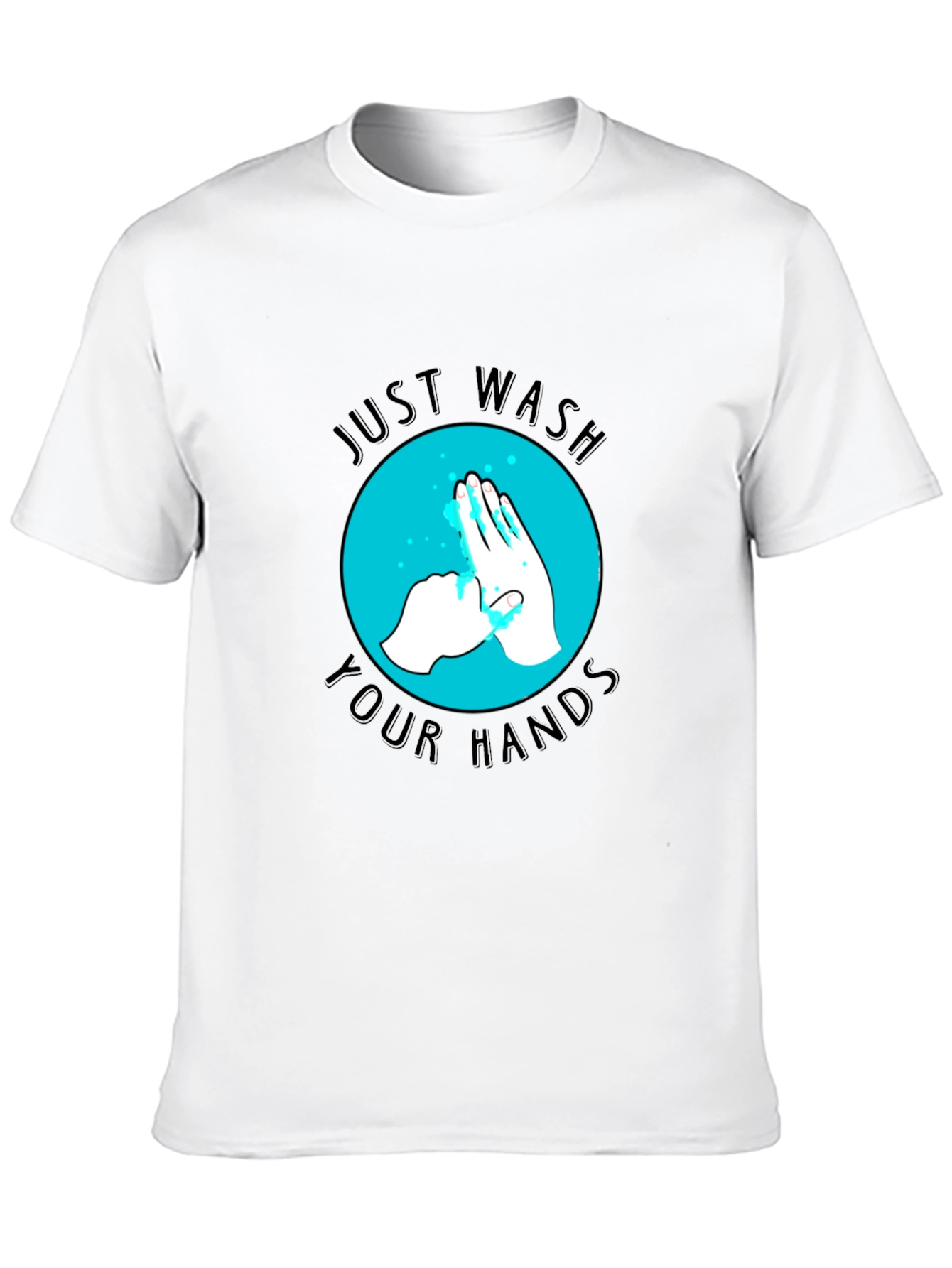 Just Wash Your Hands Graphic Tee - Black