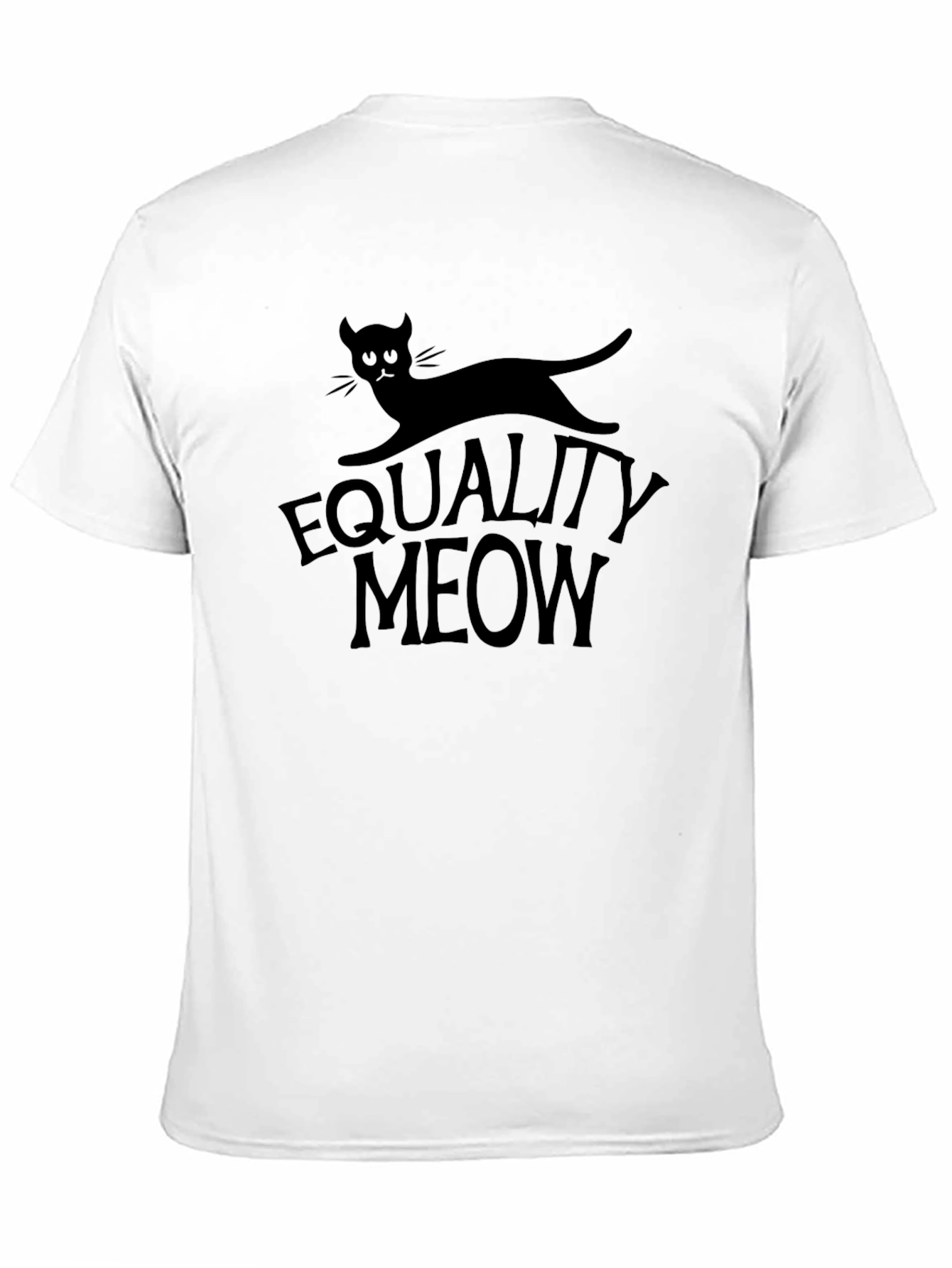 Equality Meow Black T-Shirt - Cat Lover Tee