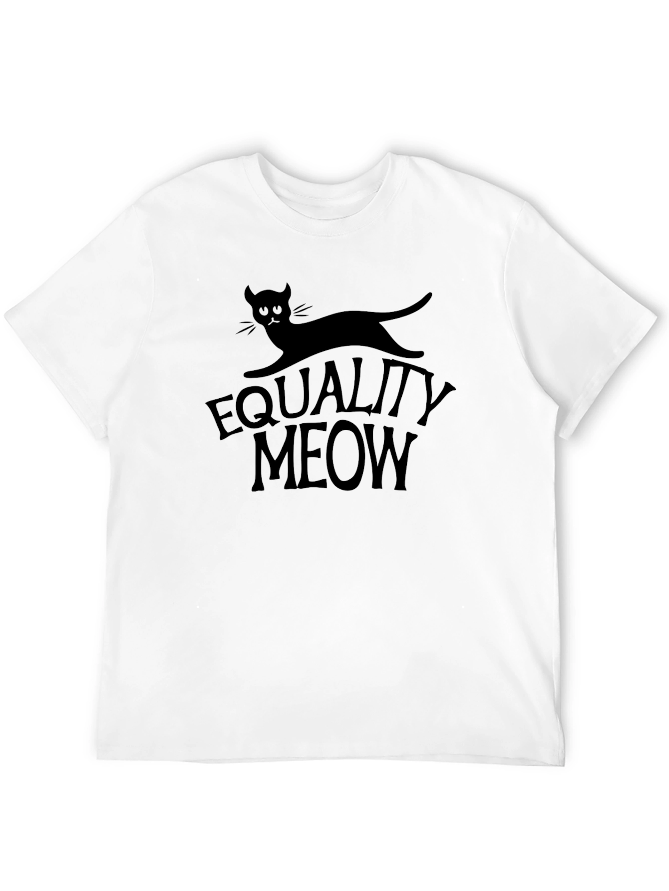 Equality Meow Black T-Shirt - Cat Lover Tee