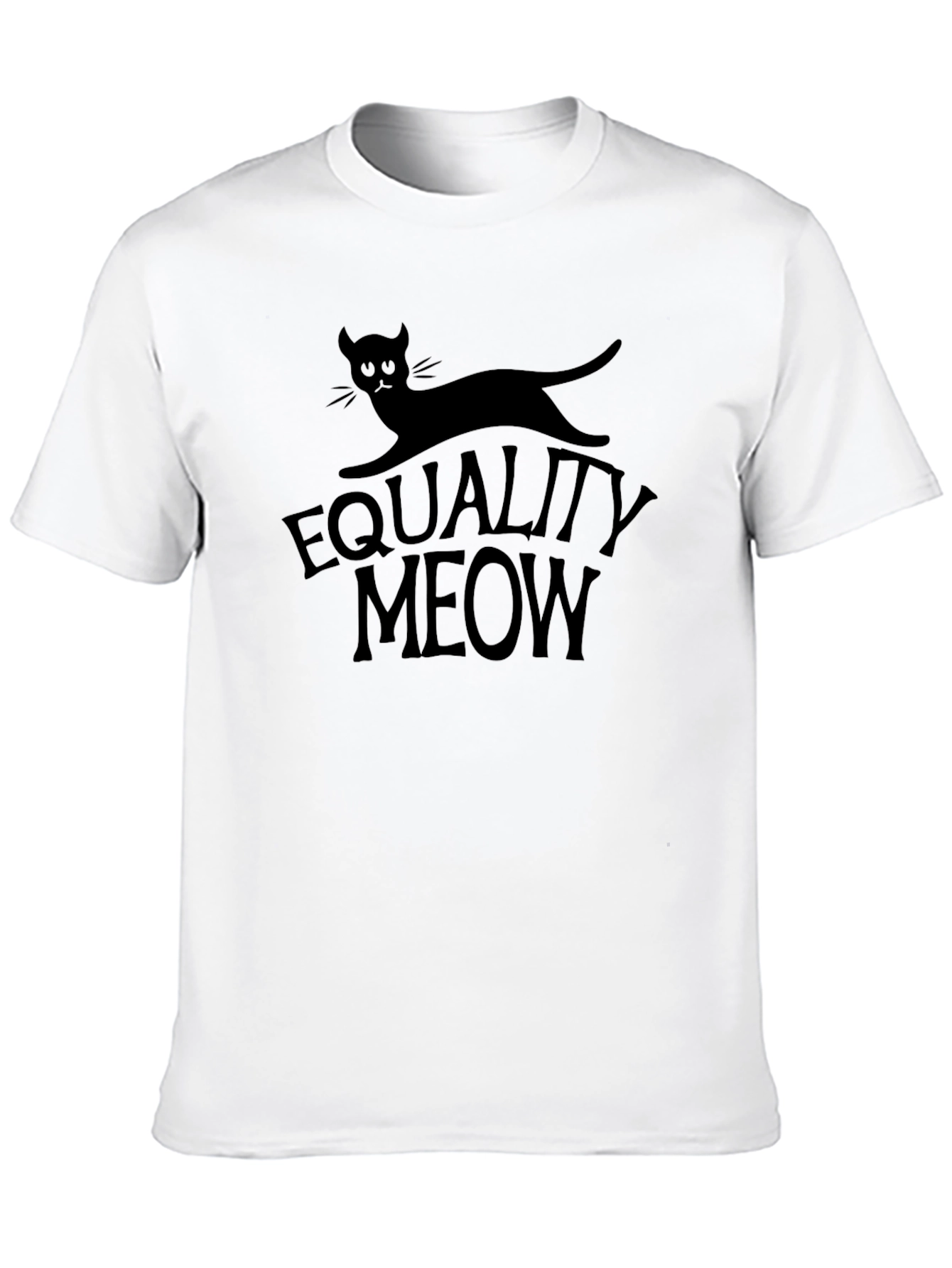 Equality Meow Black T-Shirt - Cat Lover Tee