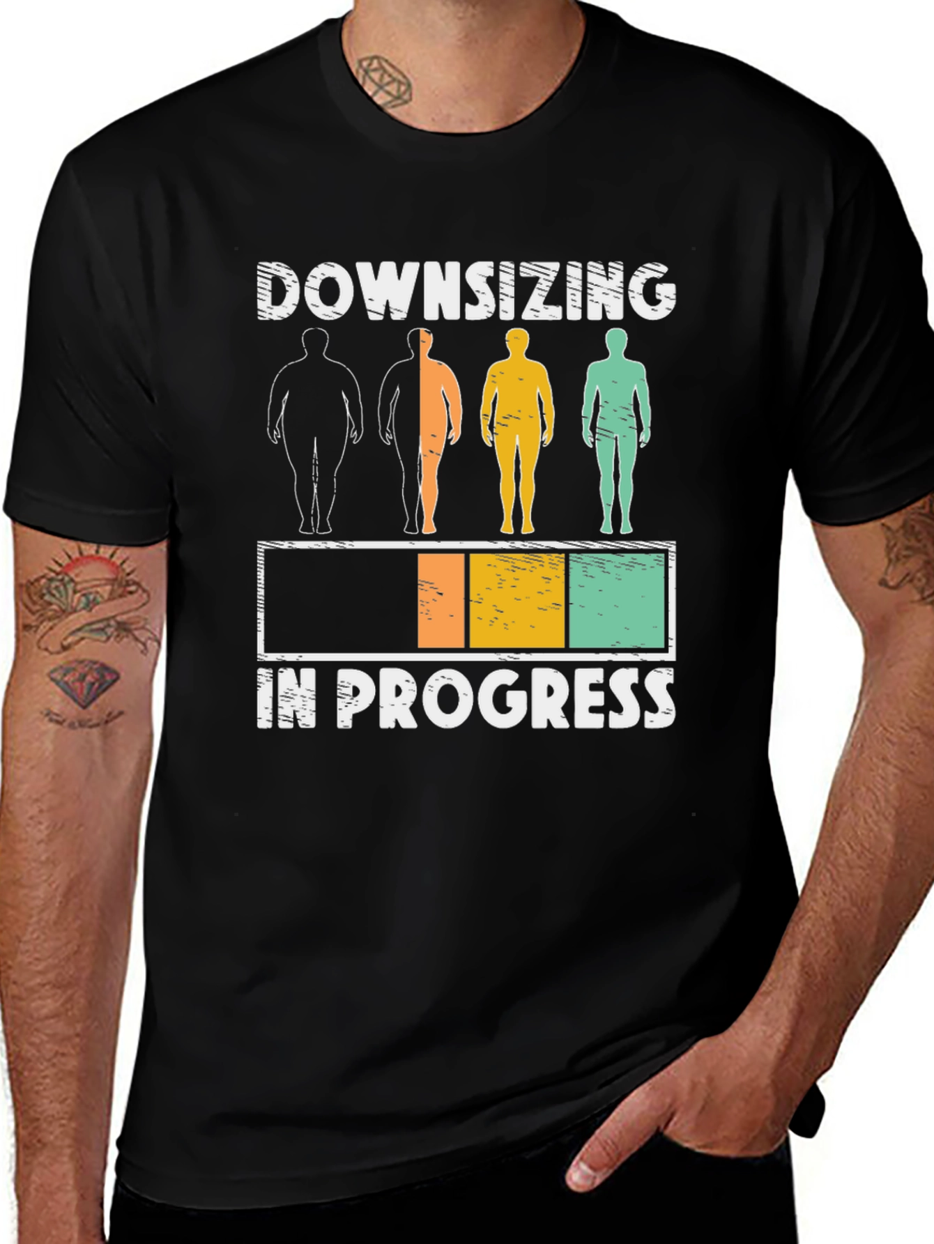 Downsizing In Progress Funny Gym Workout T-Shirt