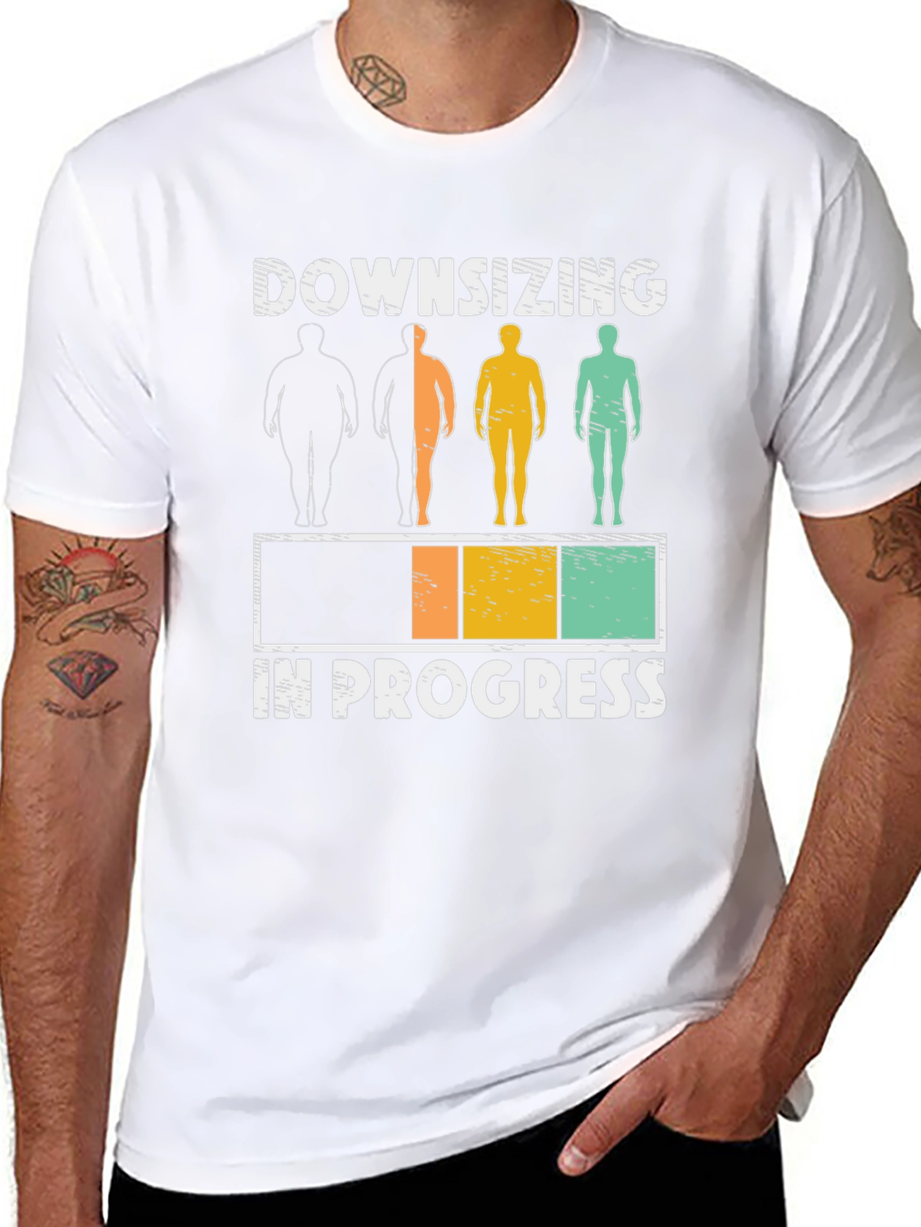 Downsizing In Progress Funny Gym Workout T-Shirt