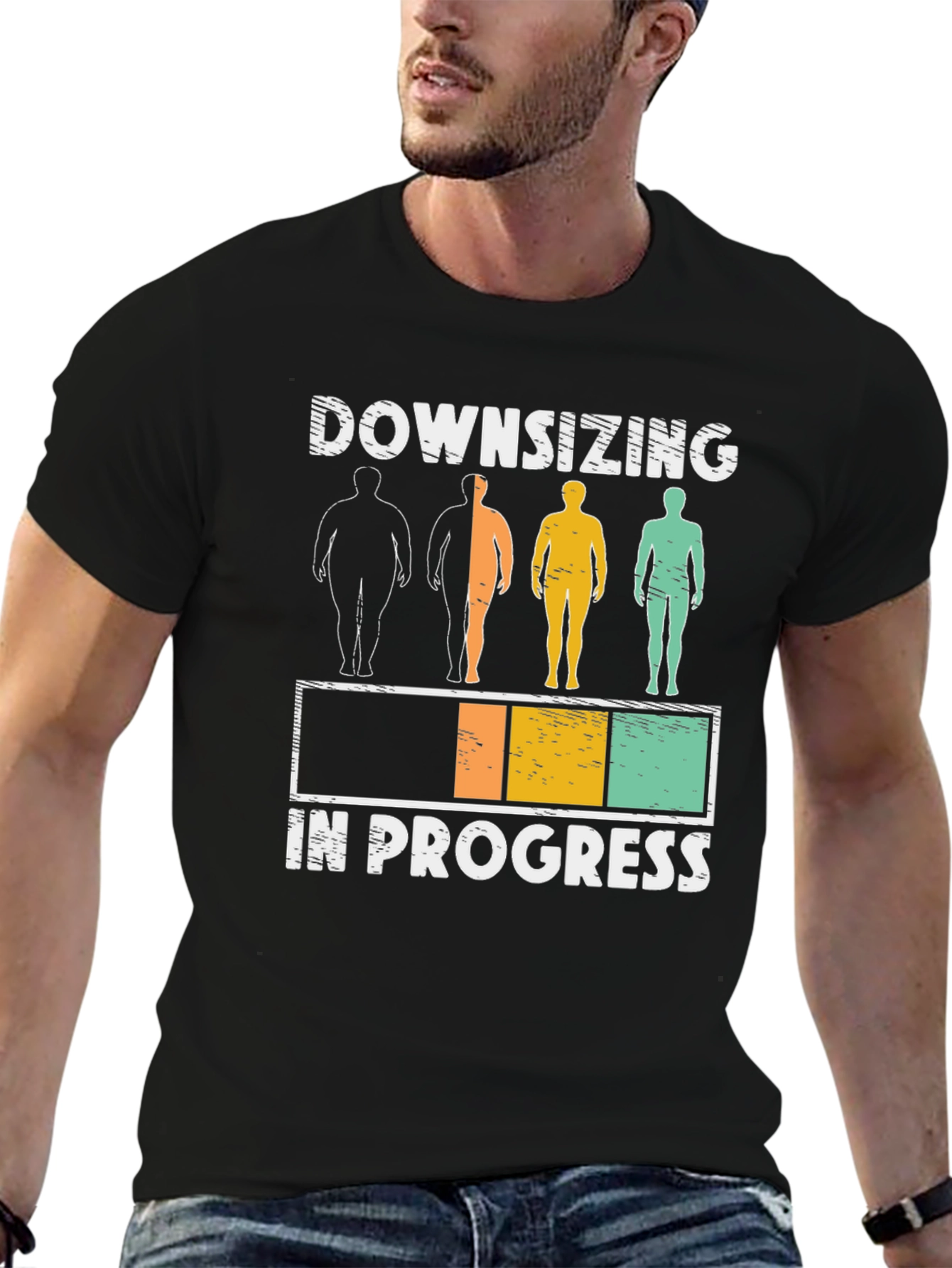 Downsizing In Progress Funny Gym Workout T-Shirt