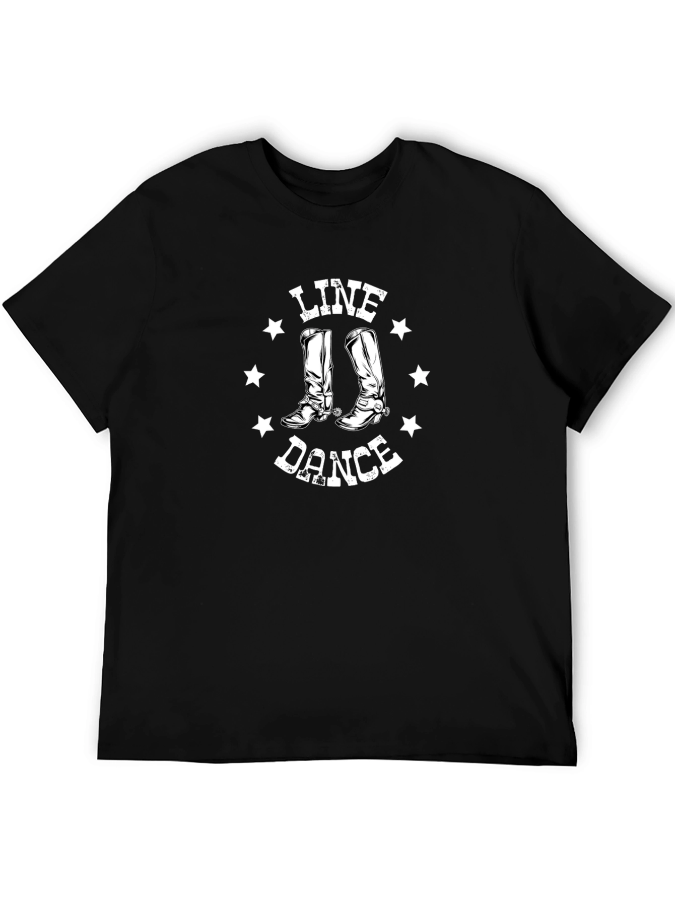 Line Dance Black Graphic T-Shirt