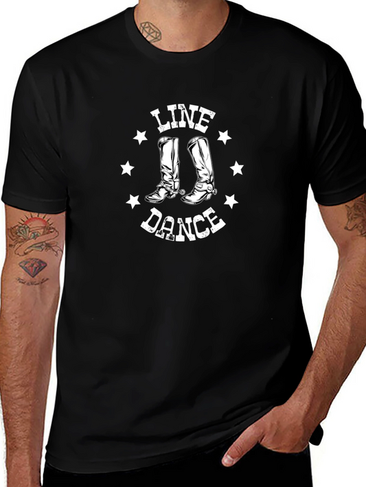 Line Dance Black Graphic T-Shirt