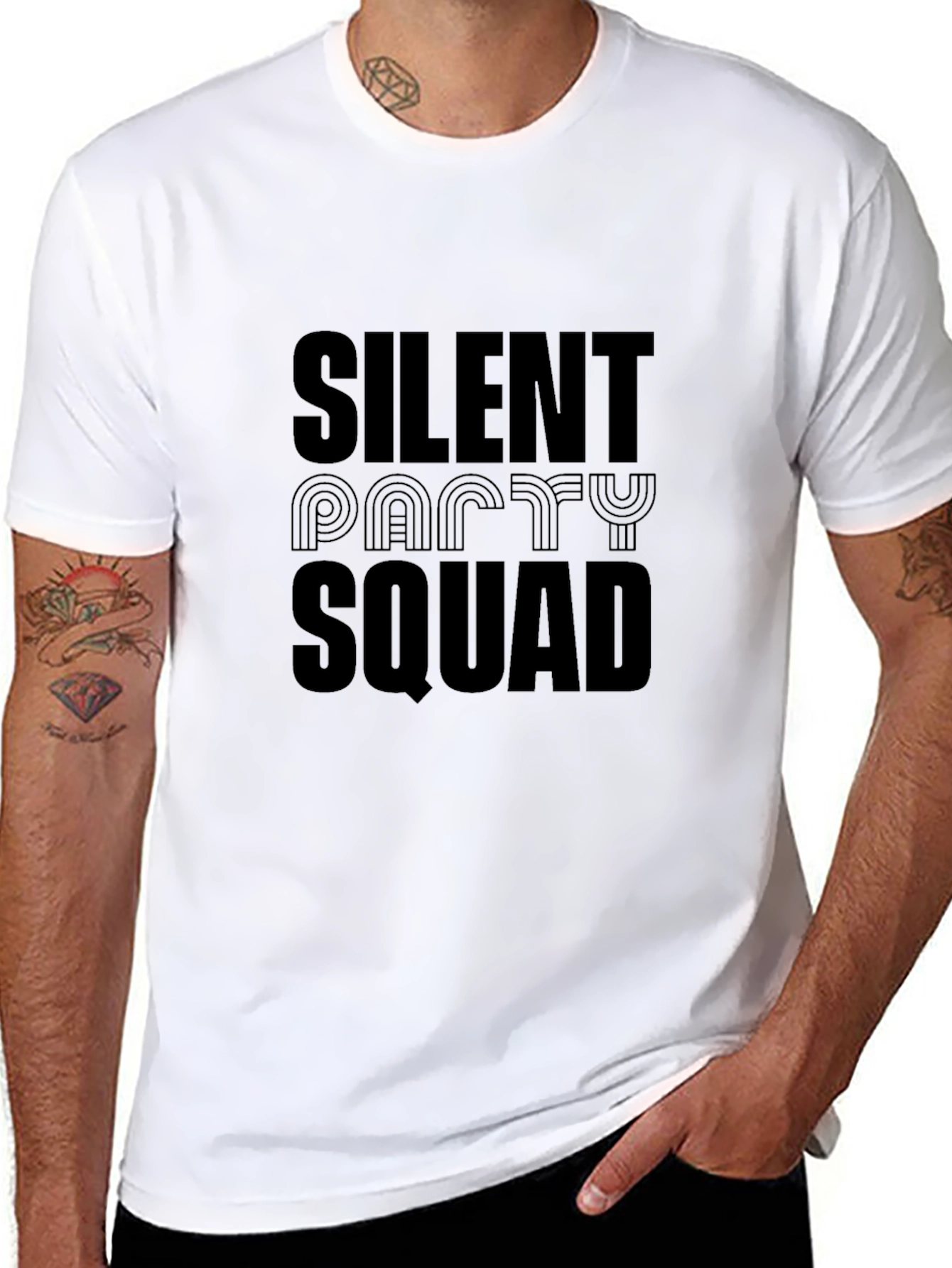 Silent Party Squad Black Graphic Tee