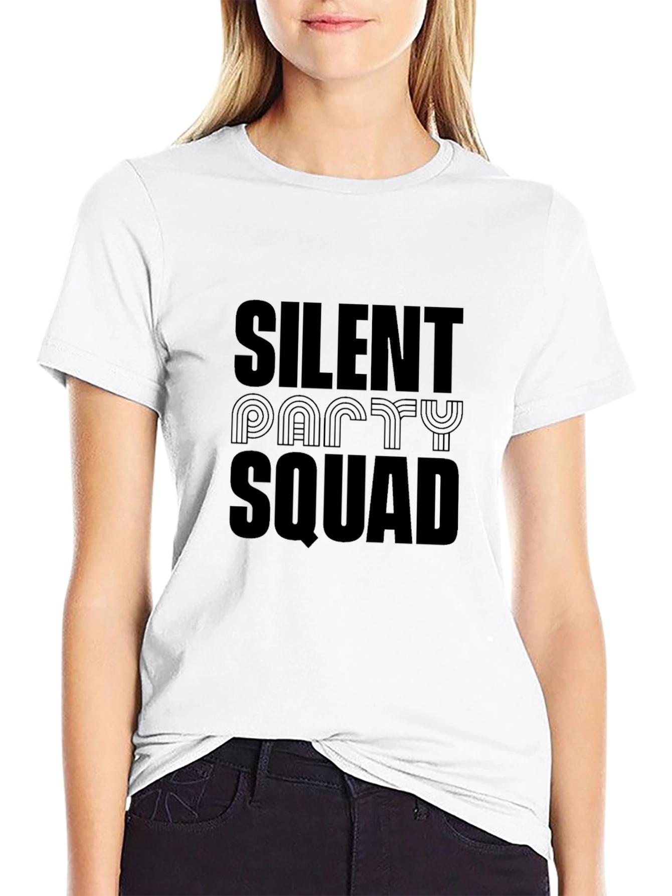 Silent Party Squad Black Graphic Tee