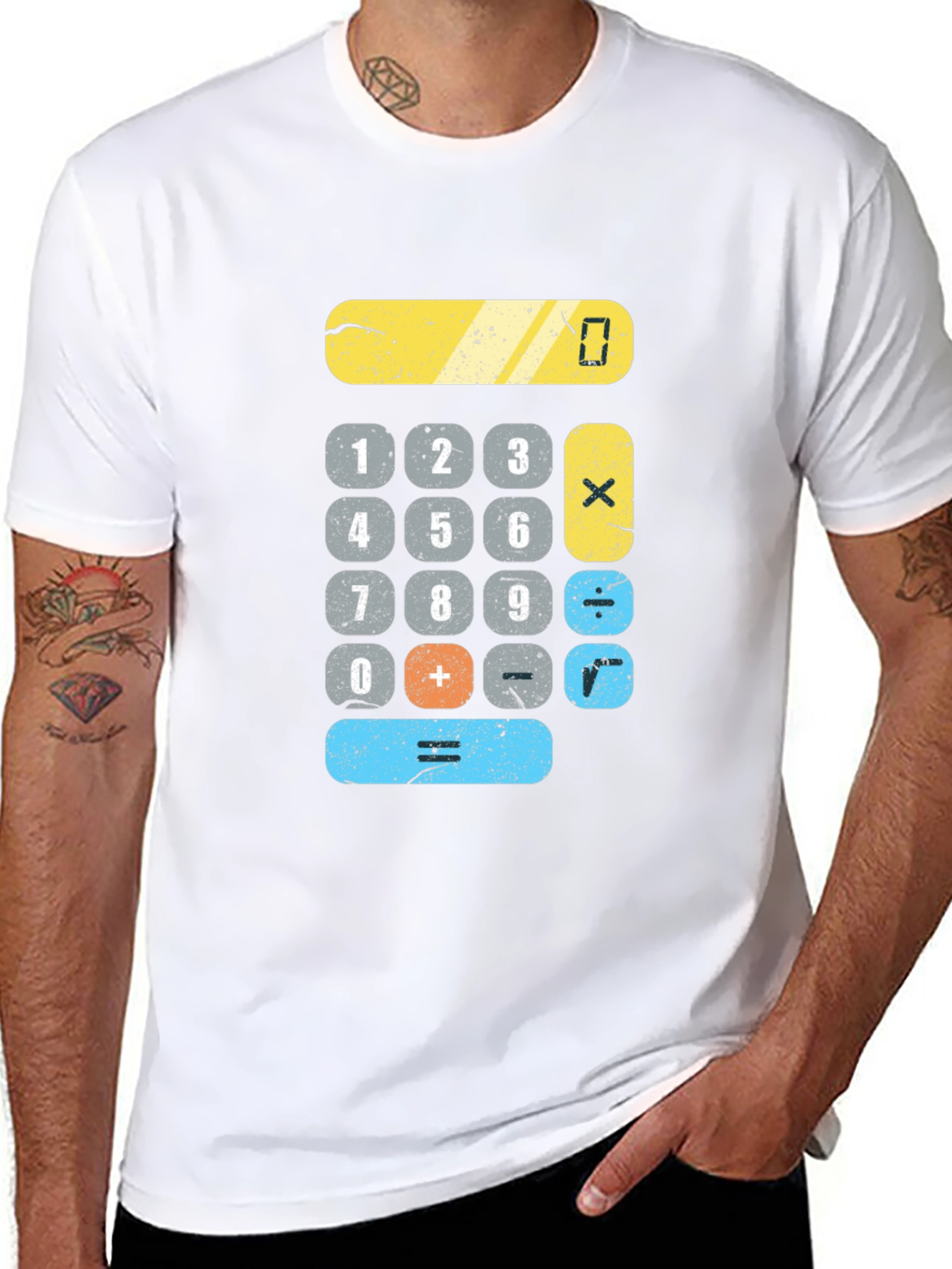 Calculator Graphic Print Black T-Shirt
