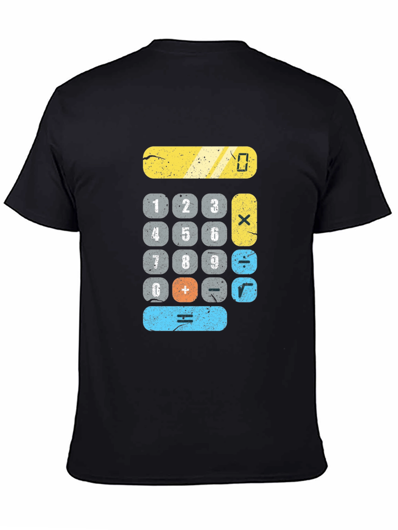 Calculator Graphic Print Black T-Shirt