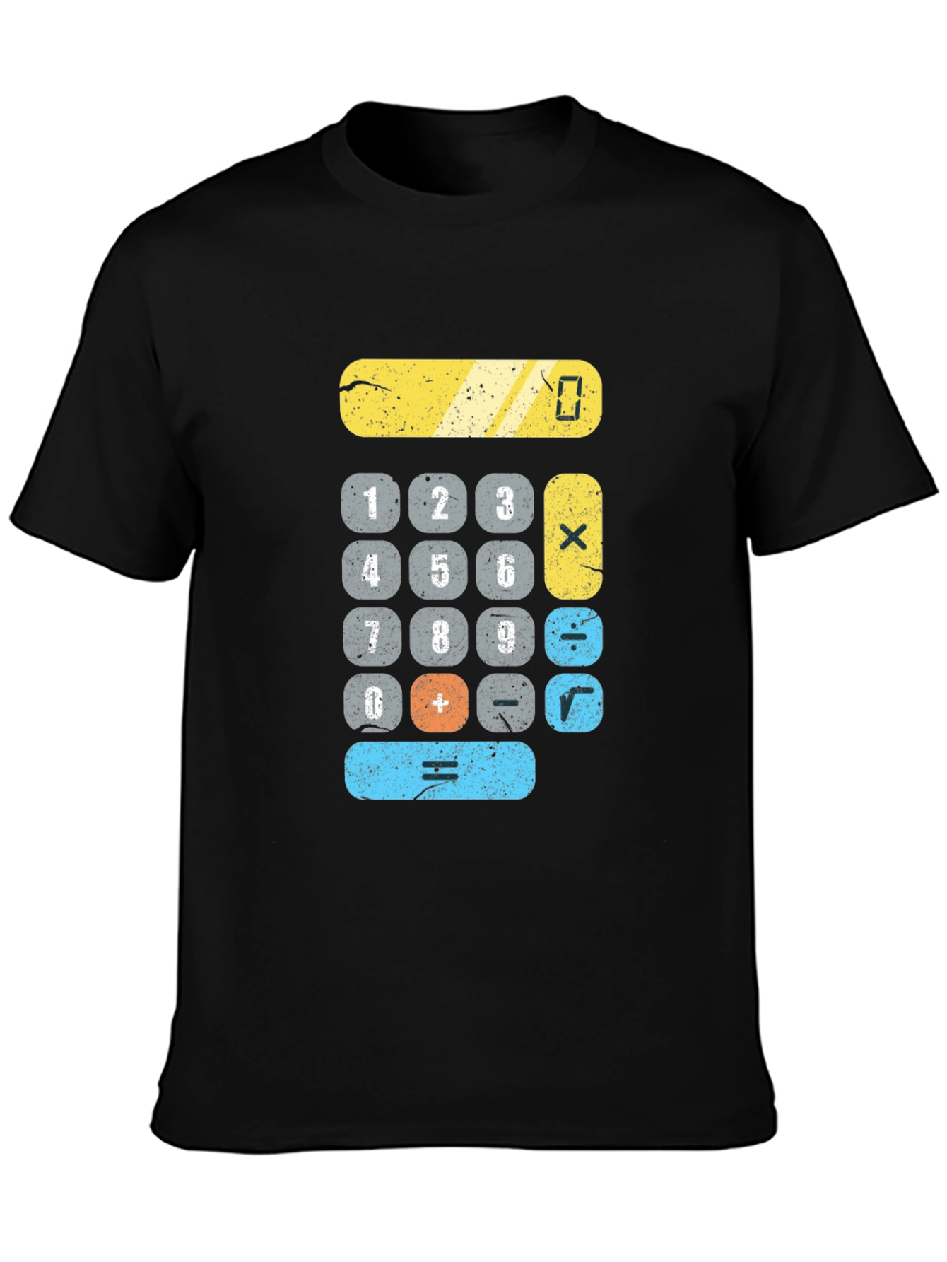 Calculator Graphic Print Black T-Shirt